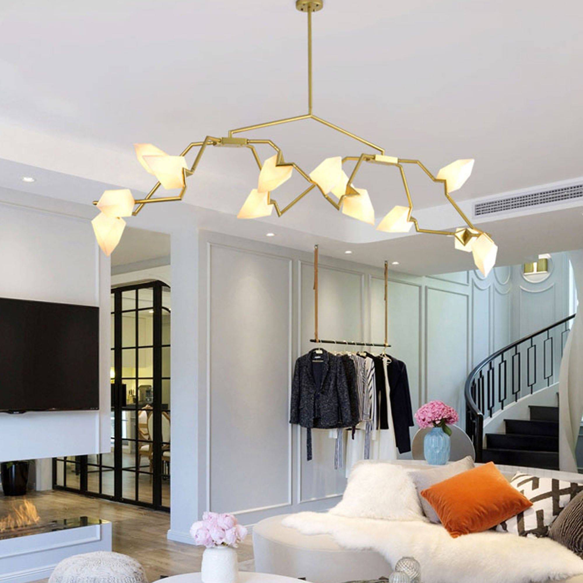 Masko 12 Heads Chandelier Cy-New-093-G -  Pendant Lamps - ebarza Furniture UAE | Shop Modern Furniture in Abu Dhabi & Dubai - مفروشات ايبازرا في الامارات | تسوق اثاث عصري وديكورات مميزة في دبي وابوظبي