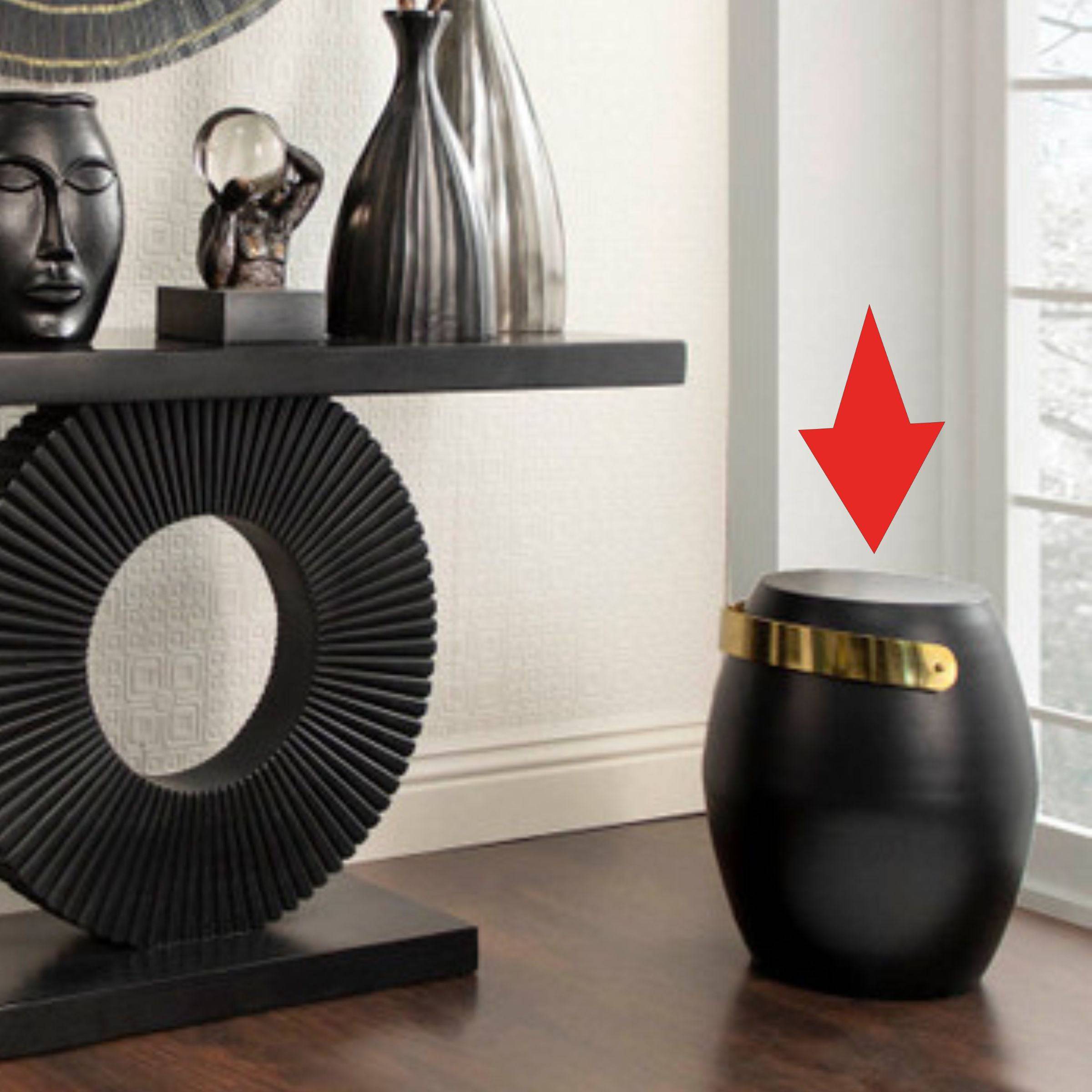 Metal Barrel Accent Table 15636-01 -  Side Tables - ebarza Furniture UAE | Shop Modern Furniture in Abu Dhabi & Dubai - مفروشات ايبازرا في الامارات | تسوق اثاث عصري وديكورات مميزة في دبي وابوظبي