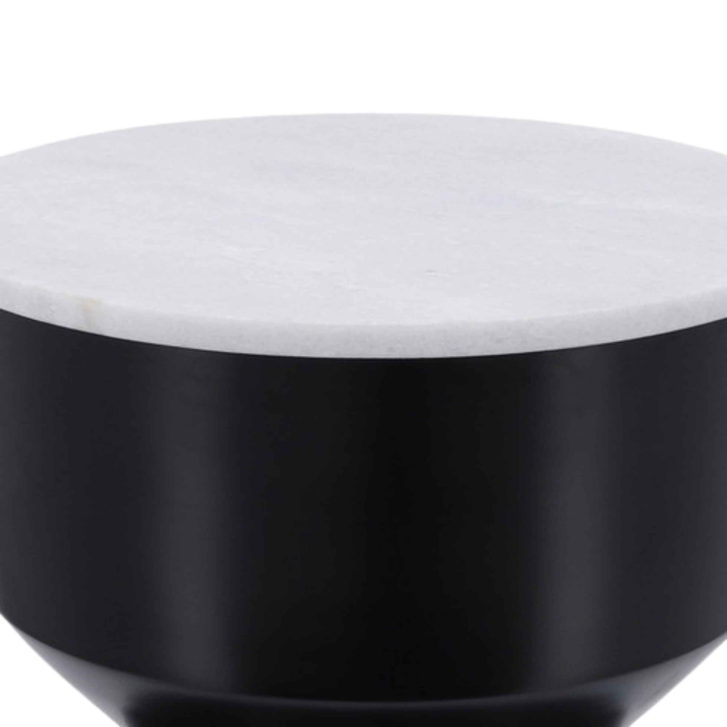 Metal Base Side Table With Marble Top 45 Cm 16221-02 -  Side Tables - ebarza Furniture UAE | Shop Modern Furniture in Abu Dhabi & Dubai - مفروشات ايبازرا في الامارات | تسوق اثاث عصري وديكورات مميزة في دبي وابوظبي