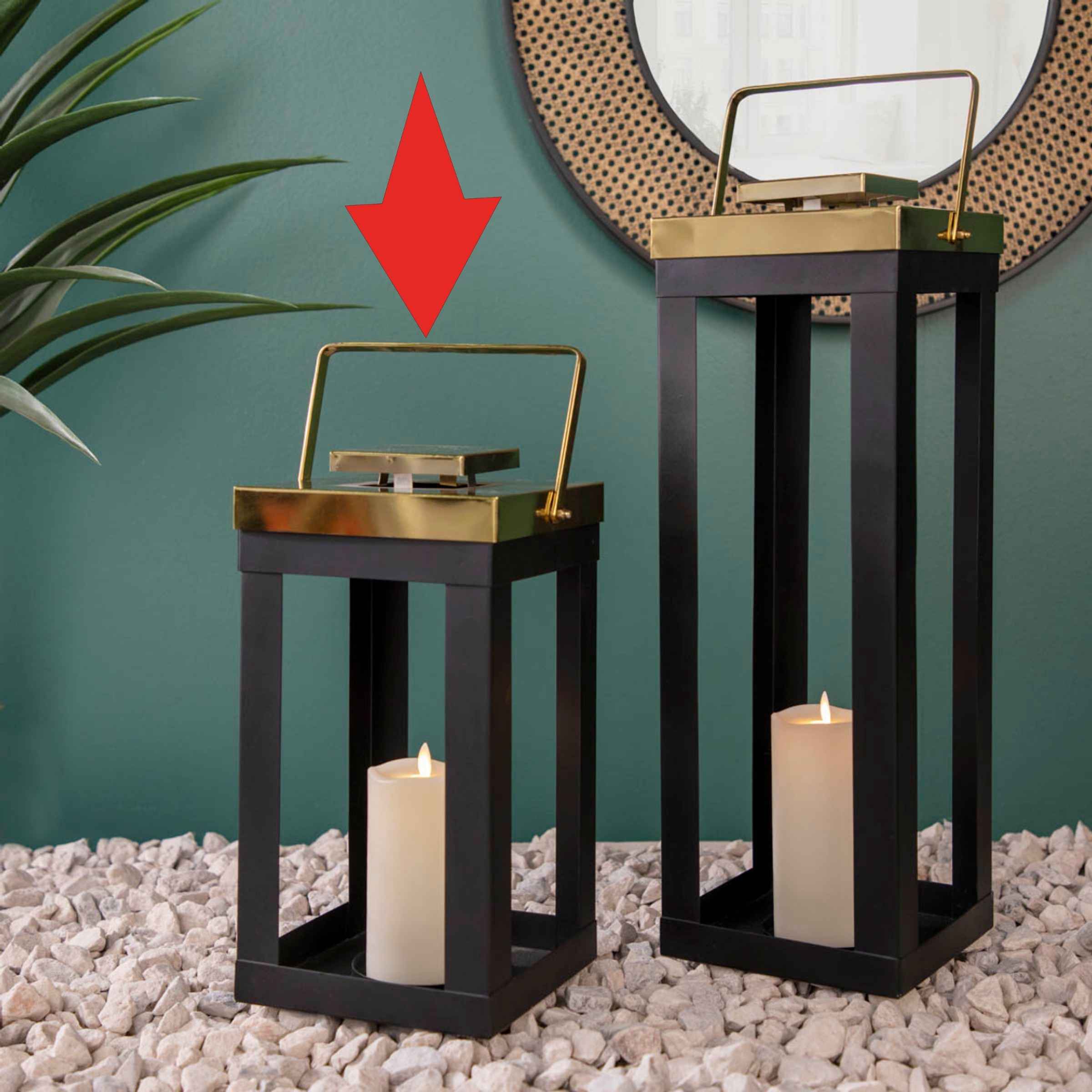 Metal Lantern Candle Holder 15646-02 -  Candle Holders - ebarza Furniture UAE | Shop Modern Furniture in Abu Dhabi & Dubai - مفروشات ايبازرا في الامارات | تسوق اثاث عصري وديكورات مميزة في دبي وابوظبي