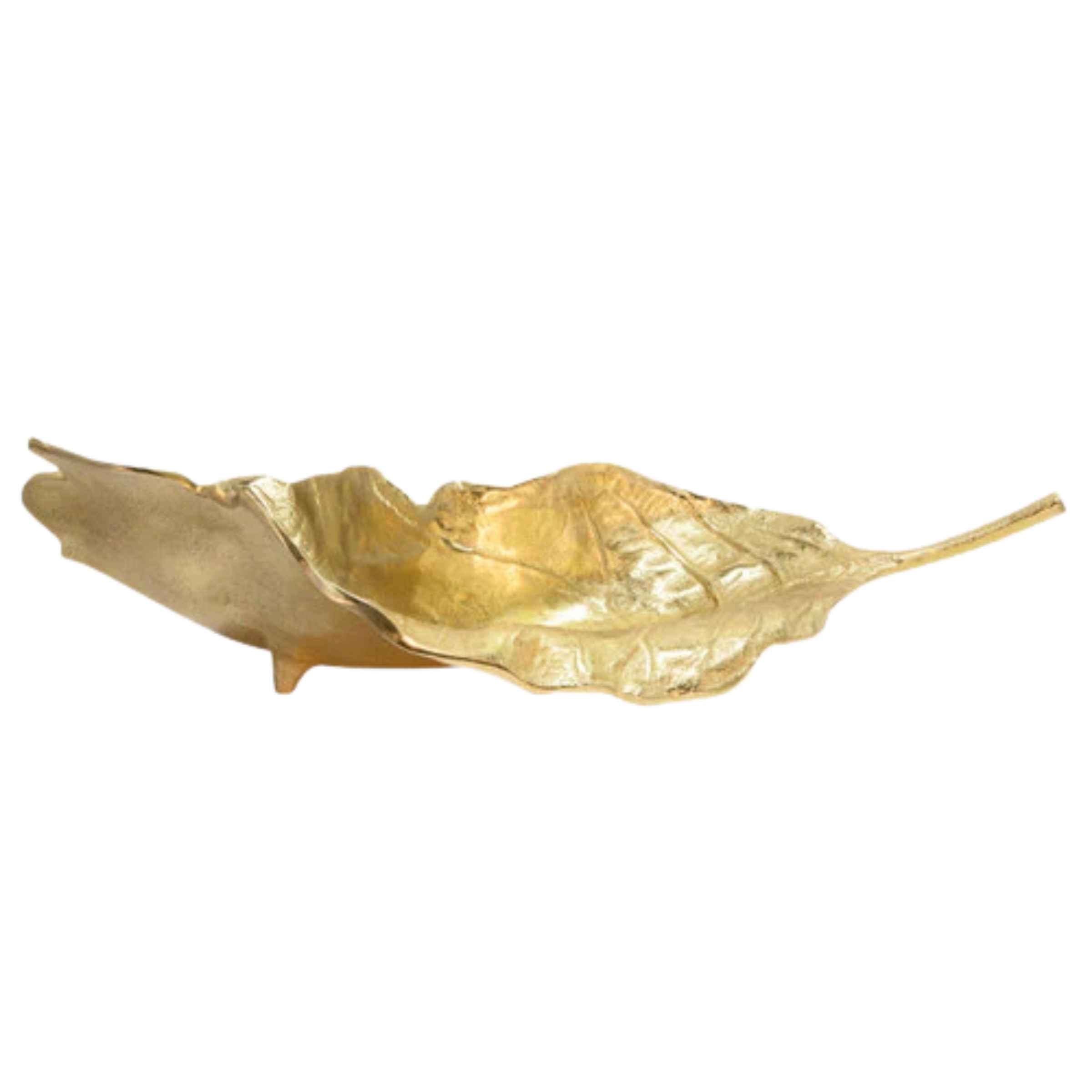 Metal Leaf Platter - Gold 15606-01 -  Plates - ebarza Furniture UAE | Shop Modern Furniture in Abu Dhabi & Dubai - مفروشات ايبازرا في الامارات | تسوق اثاث عصري وديكورات مميزة في دبي وابوظبي