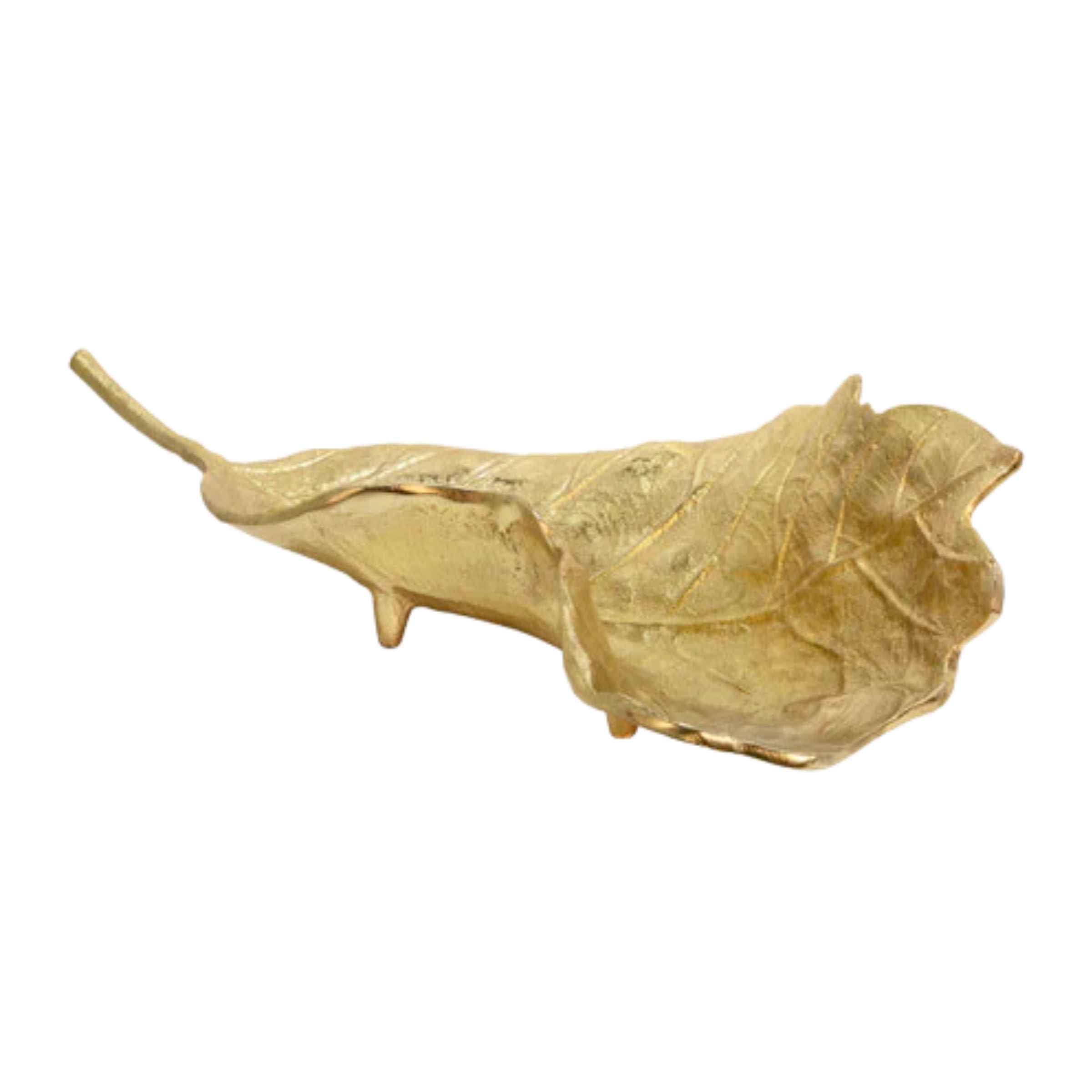 Metal Leaf Platter - Gold 15606-01 -  Plates - ebarza Furniture UAE | Shop Modern Furniture in Abu Dhabi & Dubai - مفروشات ايبازرا في الامارات | تسوق اثاث عصري وديكورات مميزة في دبي وابوظبي