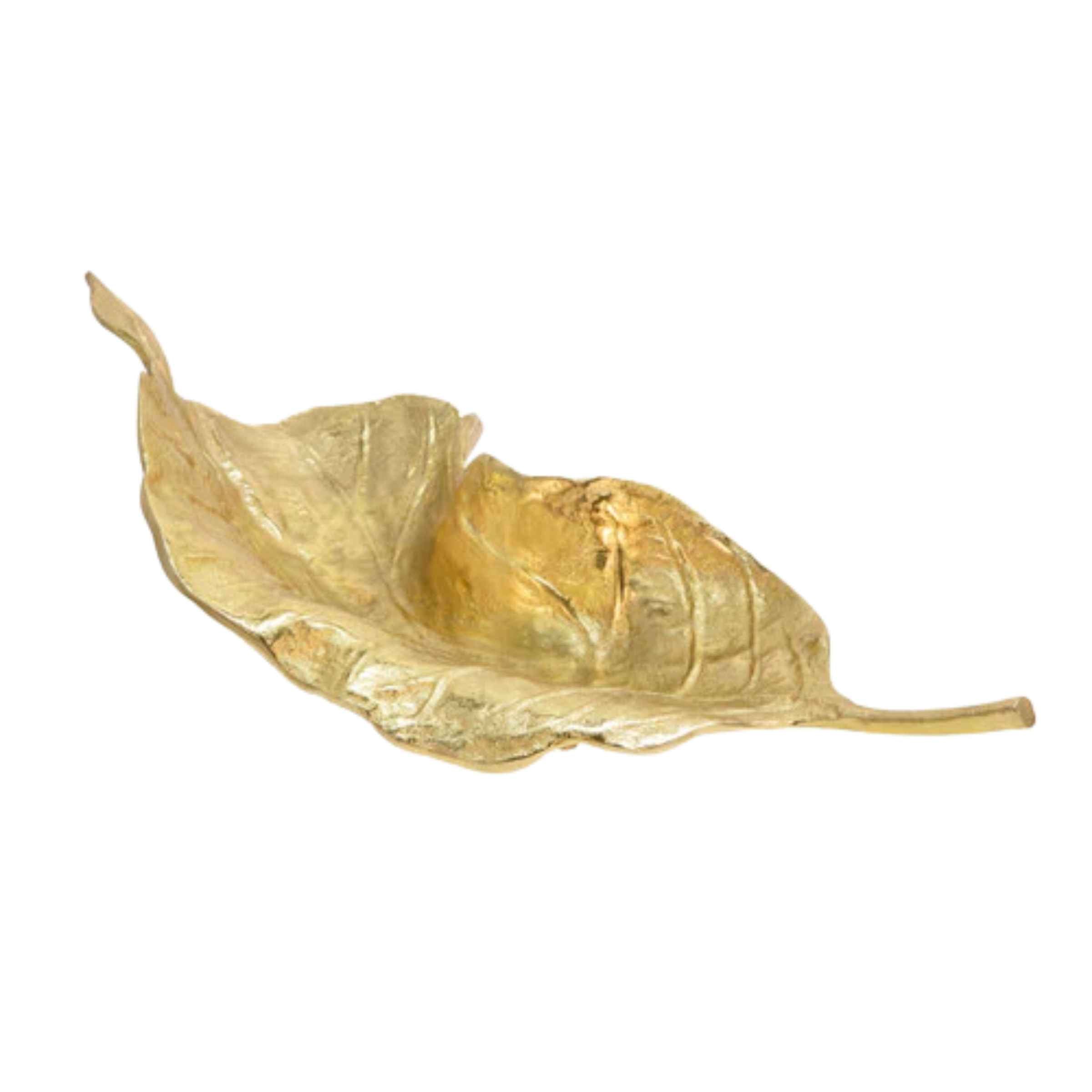 Metal Leaf Platter - Gold 15606-01 -  Plates - ebarza Furniture UAE | Shop Modern Furniture in Abu Dhabi & Dubai - مفروشات ايبازرا في الامارات | تسوق اثاث عصري وديكورات مميزة في دبي وابوظبي