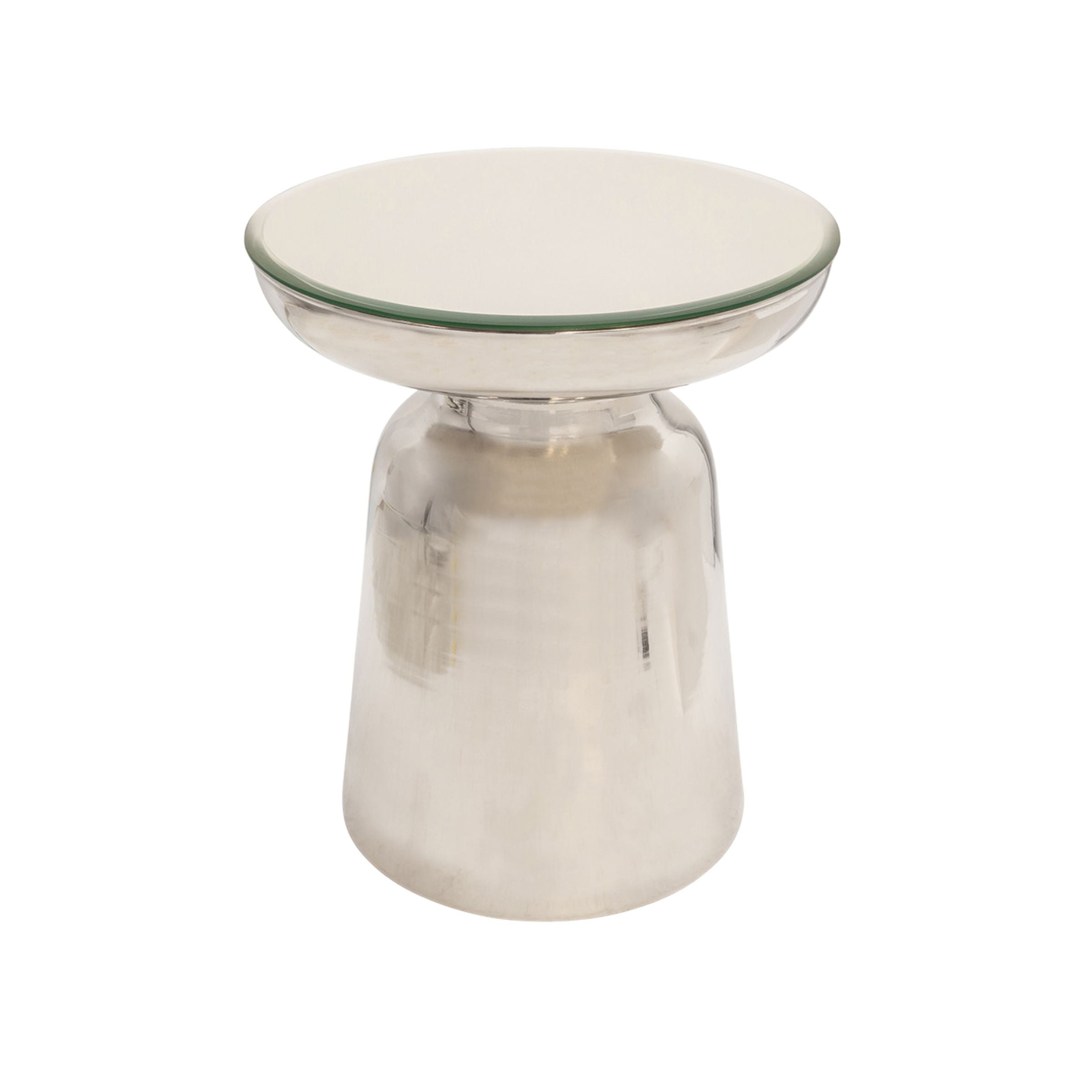 Metal Side Table With Mirror Top 15472-02 -  Side Tables - ebarza Furniture UAE | Shop Modern Furniture in Abu Dhabi & Dubai - مفروشات ايبازرا في الامارات | تسوق اثاث عصري وديكورات مميزة في دبي وابوظبي