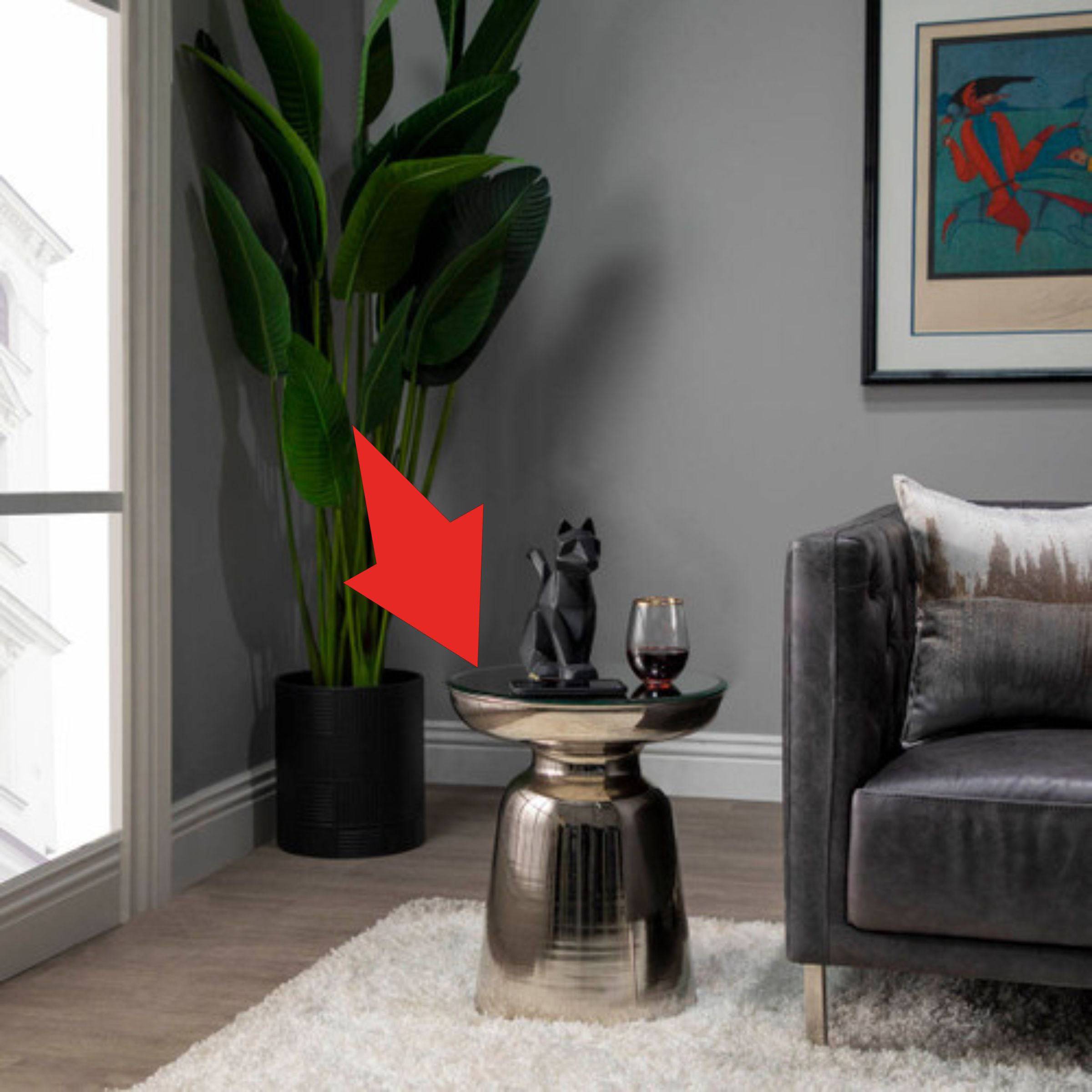 Metal Side Table With Mirror Top 15472-02 -  Side Tables - ebarza Furniture UAE | Shop Modern Furniture in Abu Dhabi & Dubai - مفروشات ايبازرا في الامارات | تسوق اثاث عصري وديكورات مميزة في دبي وابوظبي