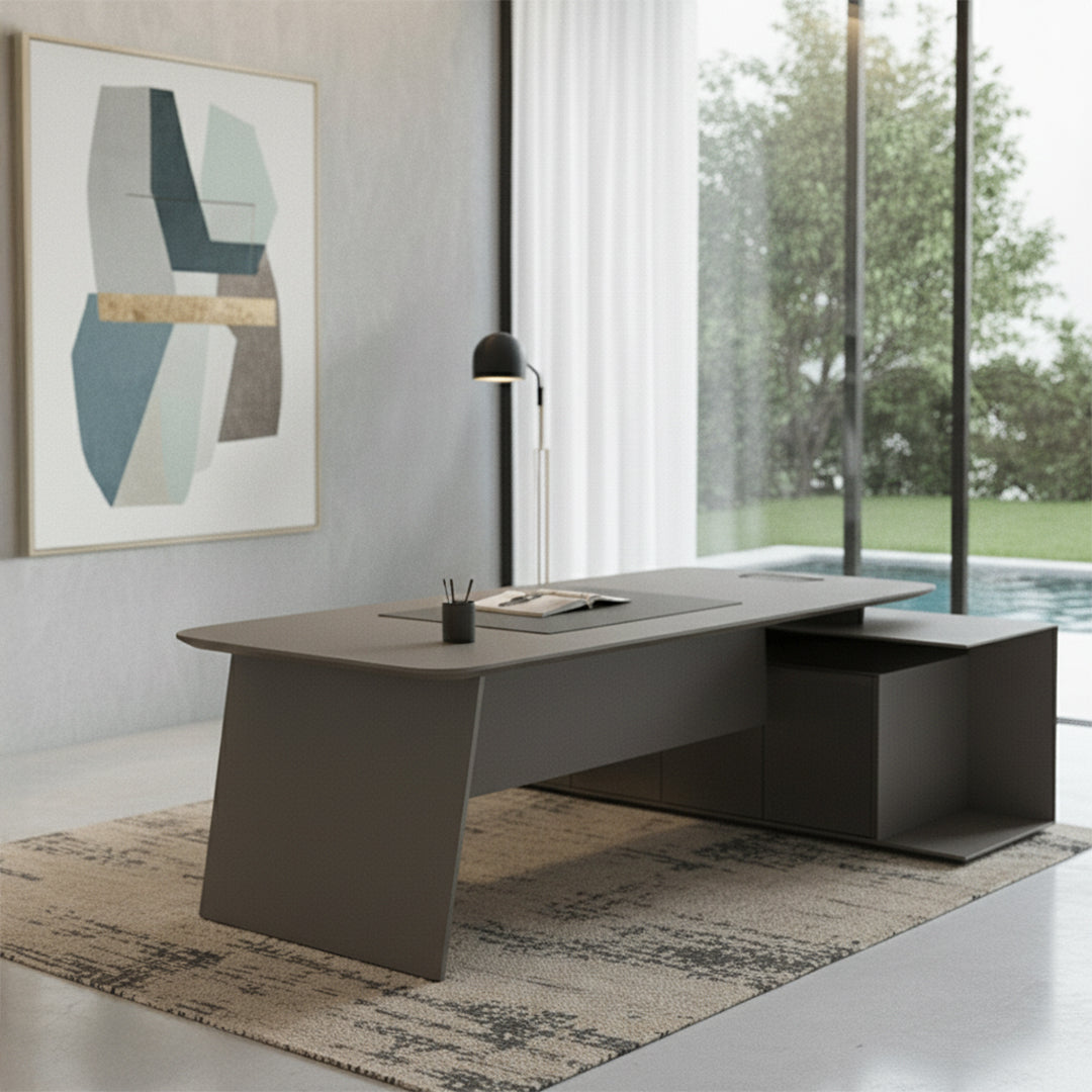 Microfiber Hard Leather Desk OD-252-L -  Office Desks - ebarza Furniture UAE | Shop Modern Furniture in Abu Dhabi & Dubai - مفروشات ايبازرا في الامارات | تسوق اثاث عصري وديكورات مميزة في دبي وابوظبي