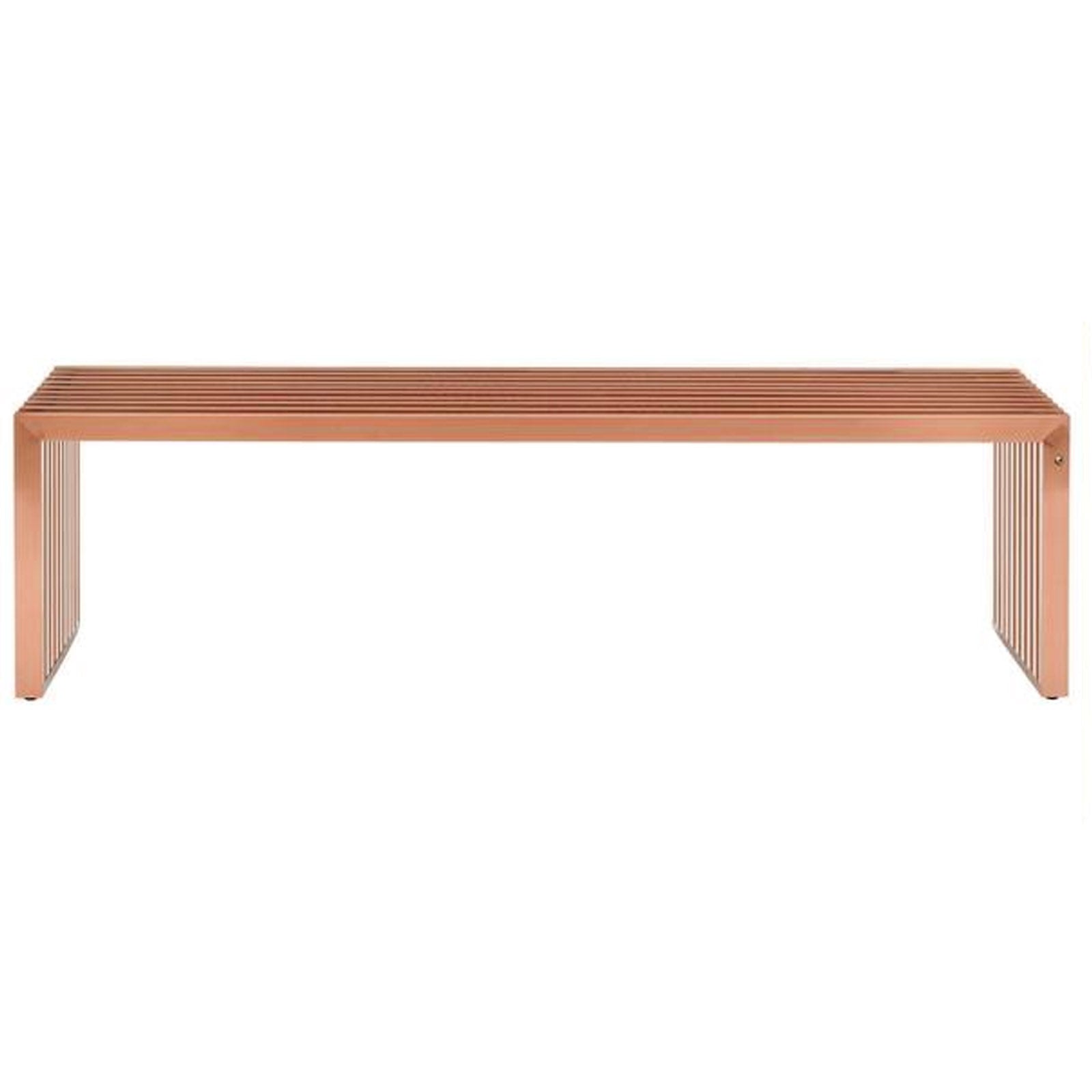Mid Century Stainless Bench Psh-48-Rg -  Benches - ebarza Furniture UAE | Shop Modern Furniture in Abu Dhabi & Dubai - مفروشات ايبازرا في الامارات | تسوق اثاث عصري وديكورات مميزة في دبي وابوظبي