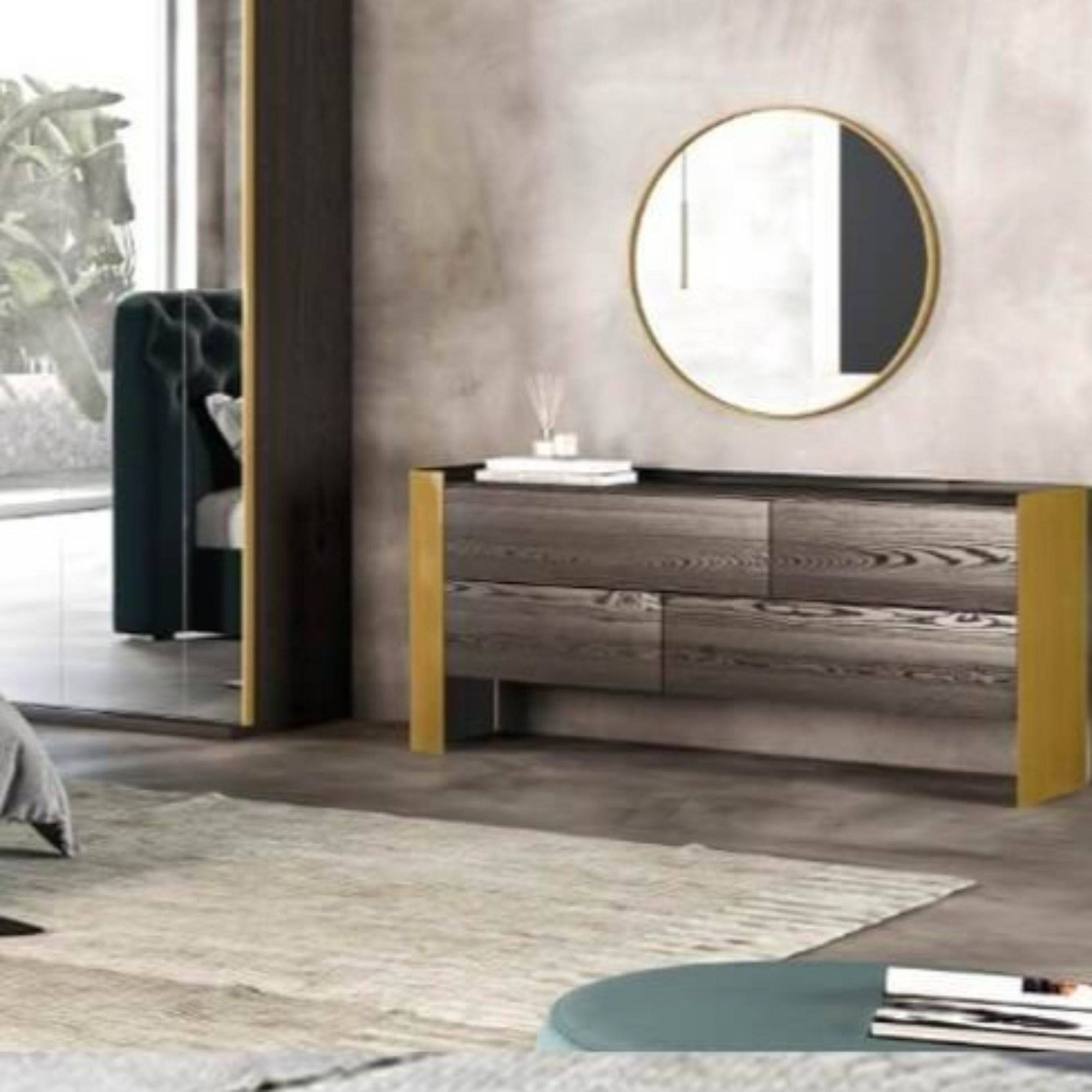 Milan Mirror With Golden Frame Milan095-Mirror -  Mirrors - ebarza Furniture UAE | Shop Modern Furniture in Abu Dhabi & Dubai - مفروشات ايبازرا في الامارات | تسوق اثاث عصري وديكورات مميزة في دبي وابوظبي