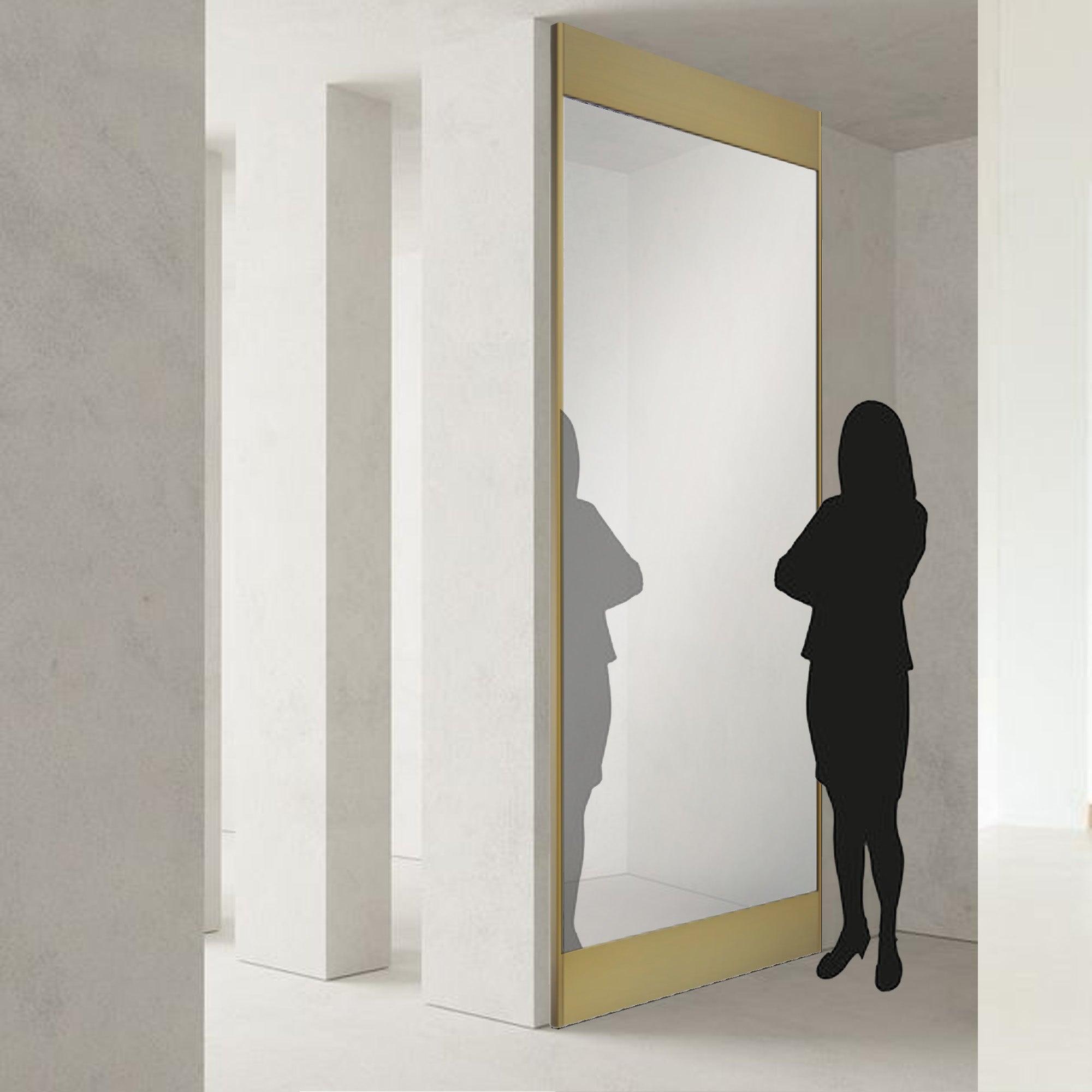 Mirror SS frame OA-9360-G -  Mirrors - ebarza Furniture UAE | Shop Modern Furniture in Abu Dhabi & Dubai - مفروشات ايبازرا في الامارات | تسوق اثاث عصري وديكورات مميزة في دبي وابوظبي