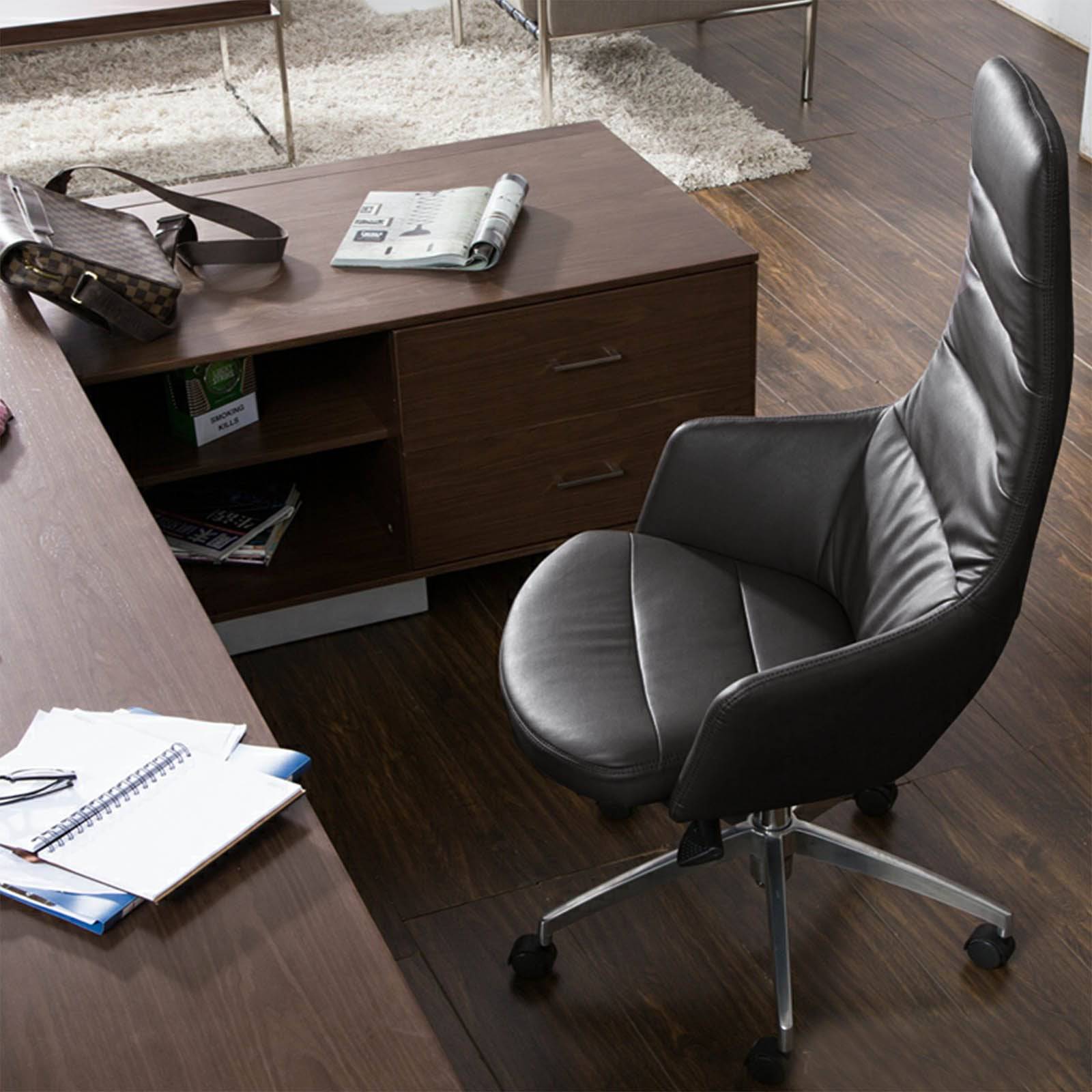 Modern Manager Office Chair Genuine Leather 90666 -  Office Chairs - ebarza Furniture UAE | Shop Modern Furniture in Abu Dhabi & Dubai - مفروشات ايبازرا في الامارات | تسوق اثاث عصري وديكورات مميزة في دبي وابوظبي