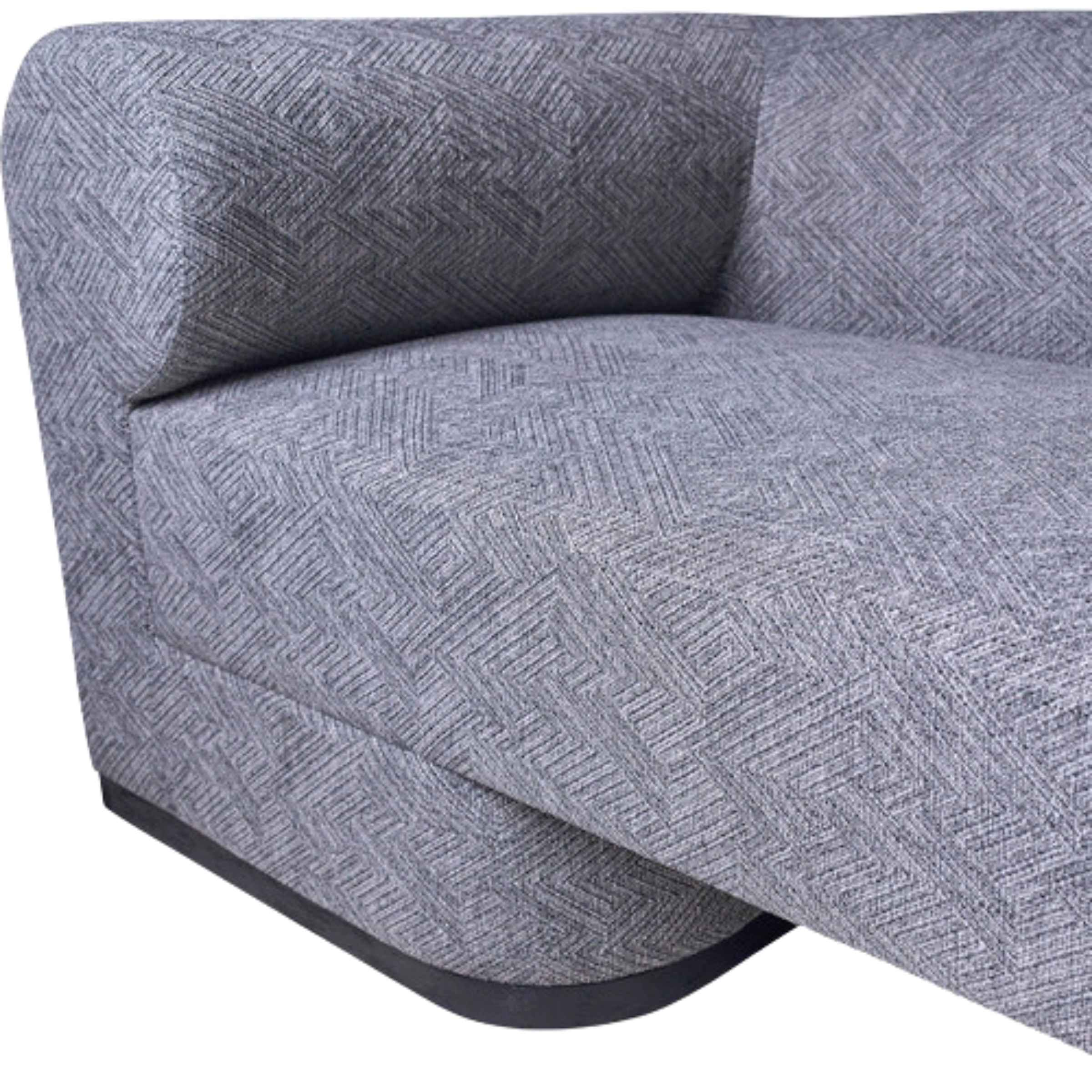 Modern Sofa With Black Oak Base - Gray 17045-03 -  Sofas - ebarza Furniture UAE | Shop Modern Furniture in Abu Dhabi & Dubai - مفروشات ايبازرا في الامارات | تسوق اثاث عصري وديكورات مميزة في دبي وابوظبي