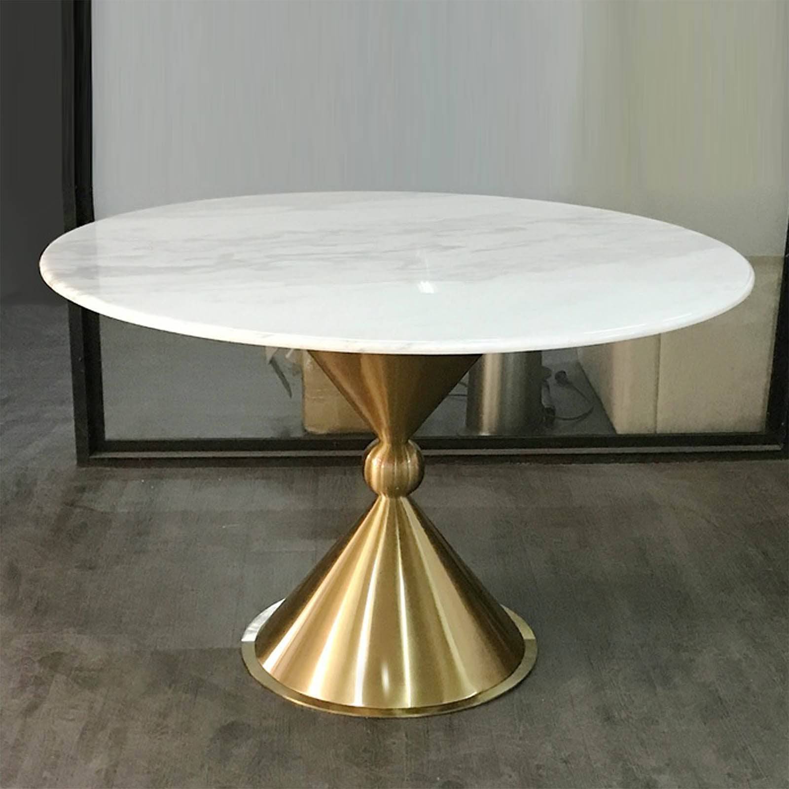 Monaco Natural Marble Dining Table  Tg-150 -  Dining Tables - ebarza Furniture UAE | Shop Modern Furniture in Abu Dhabi & Dubai - مفروشات ايبازرا في الامارات | تسوق اثاث عصري وديكورات مميزة في دبي وابوظبي