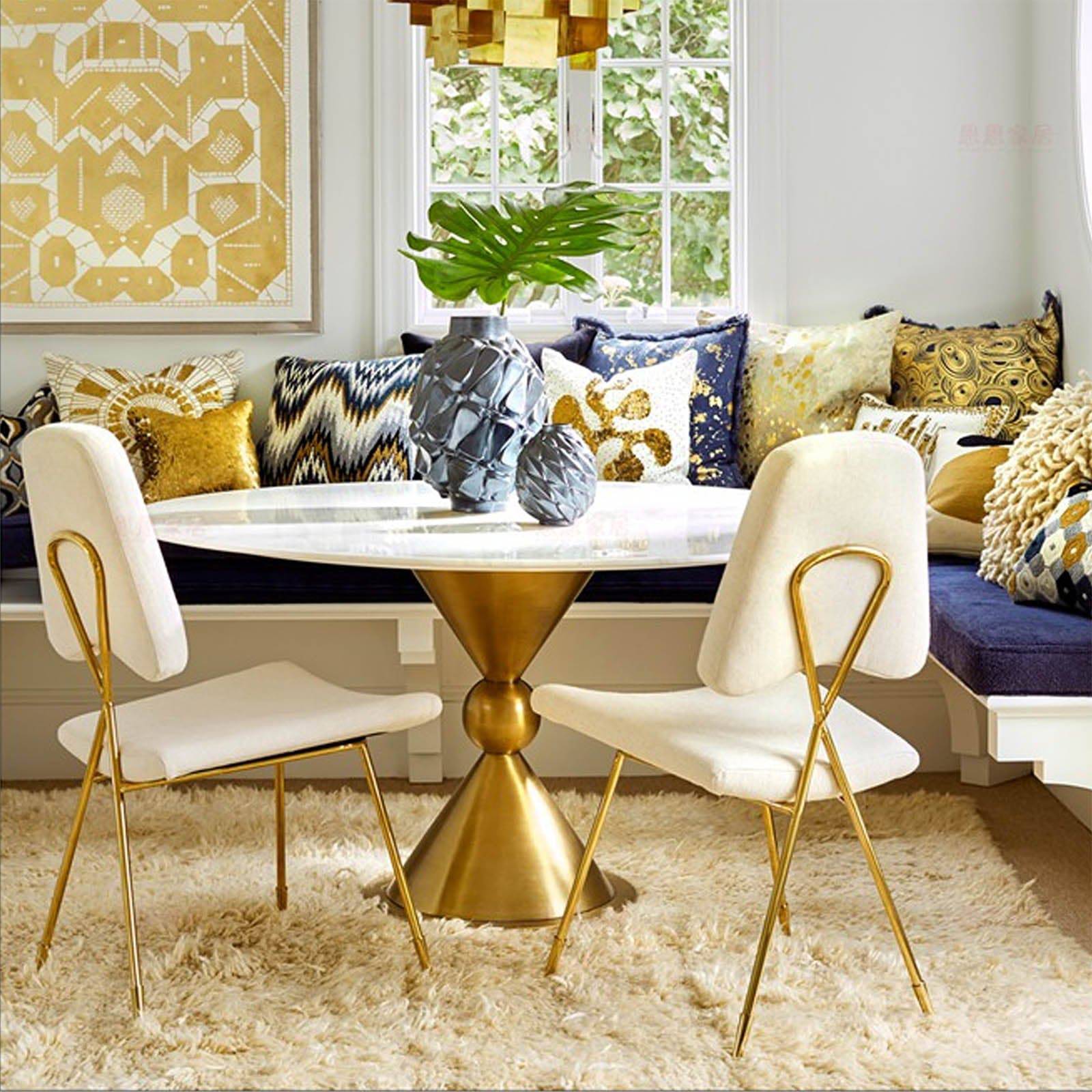 Monaco Natural Marble Dining Table  Tg-150 -  Dining Tables - ebarza Furniture UAE | Shop Modern Furniture in Abu Dhabi & Dubai - مفروشات ايبازرا في الامارات | تسوق اثاث عصري وديكورات مميزة في دبي وابوظبي