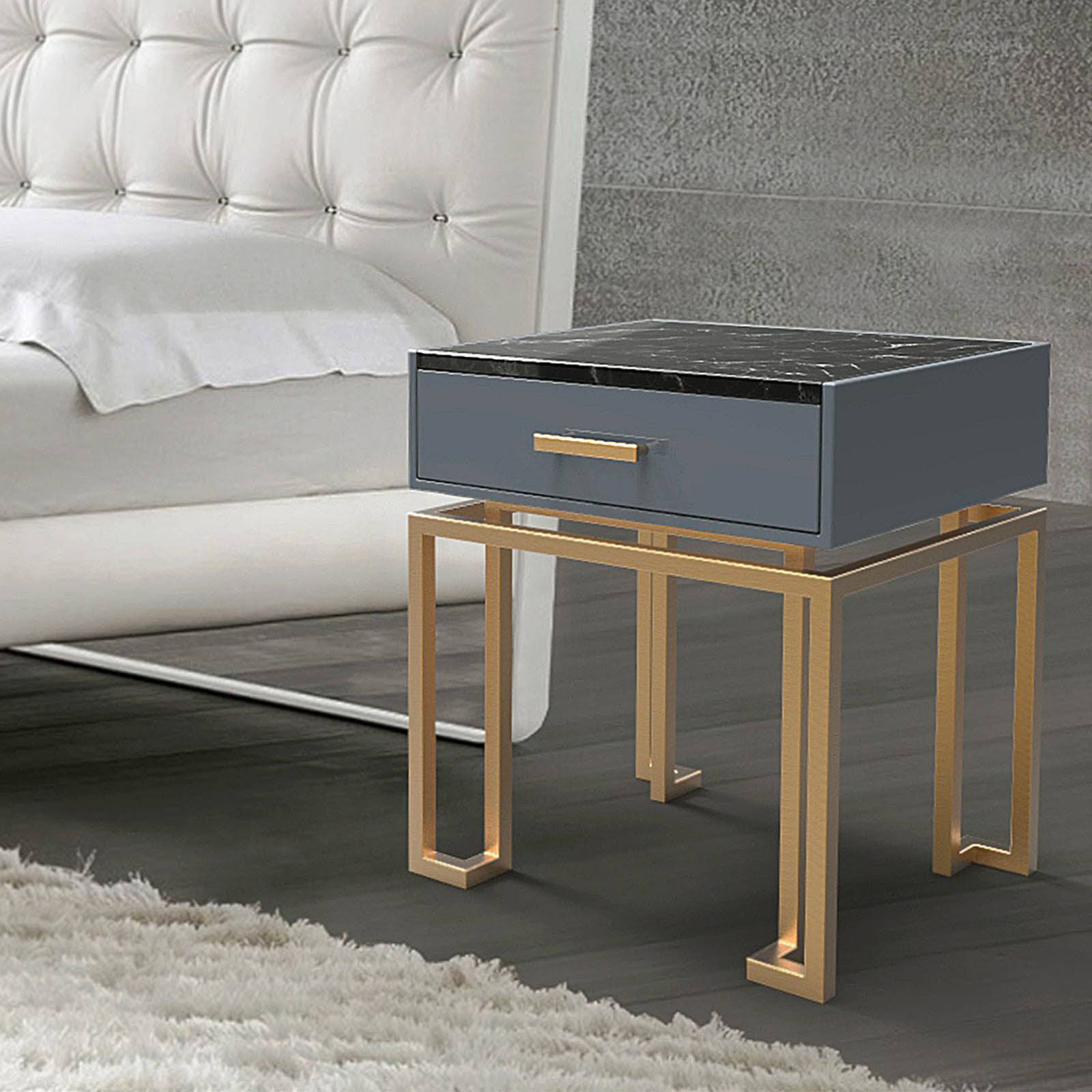 Monaco Nightstand/ Bedside Table 502Nt -  Side Tables - ebarza Furniture UAE | Shop Modern Furniture in Abu Dhabi & Dubai - مفروشات ايبازرا في الامارات | تسوق اثاث عصري وديكورات مميزة في دبي وابوظبي
