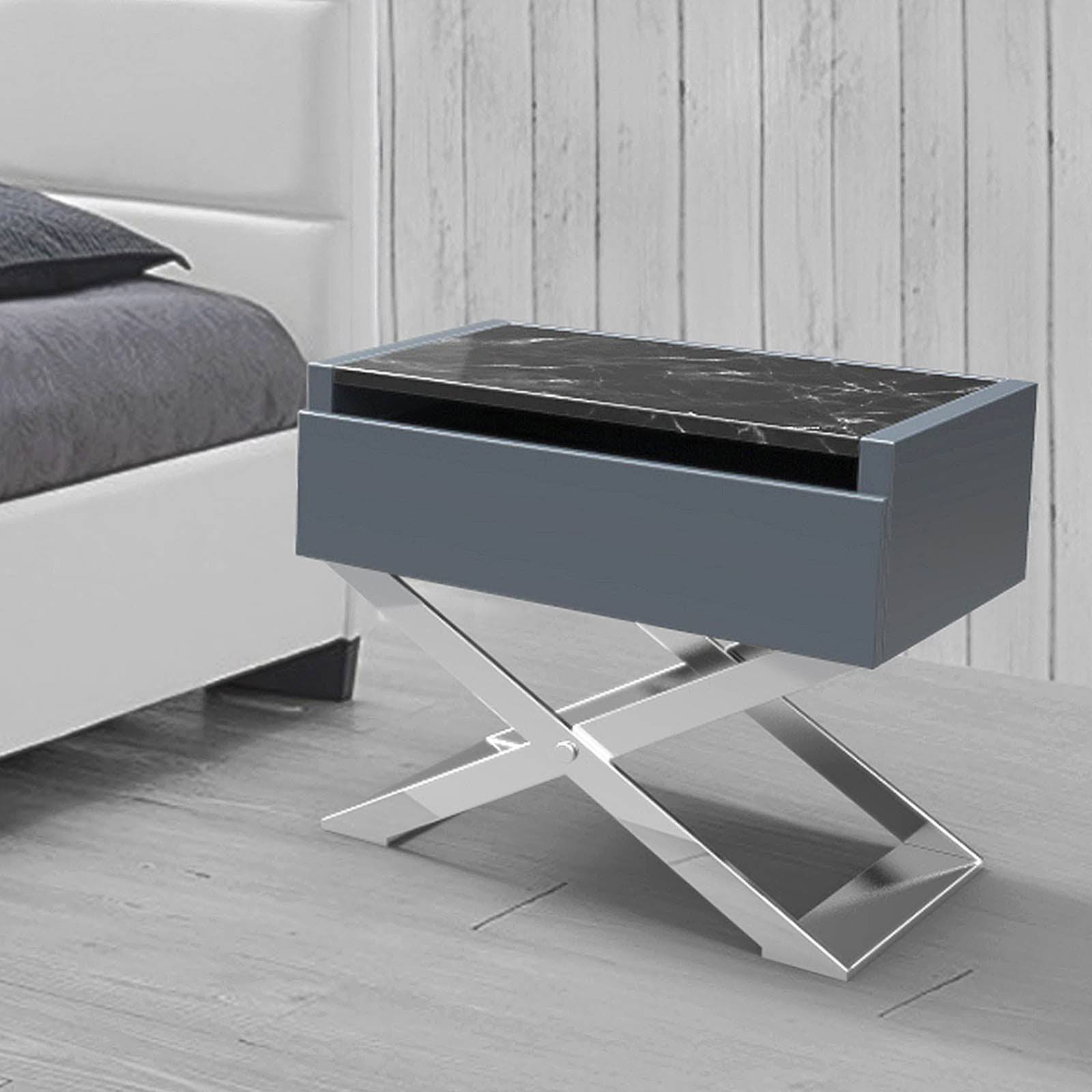 Monaco Nightstand/ Bedside Table 503Nt -  Bedside Tables - ebarza Furniture UAE | Shop Modern Furniture in Abu Dhabi & Dubai - مفروشات ايبازرا في الامارات | تسوق اثاث عصري وديكورات مميزة في دبي وابوظبي