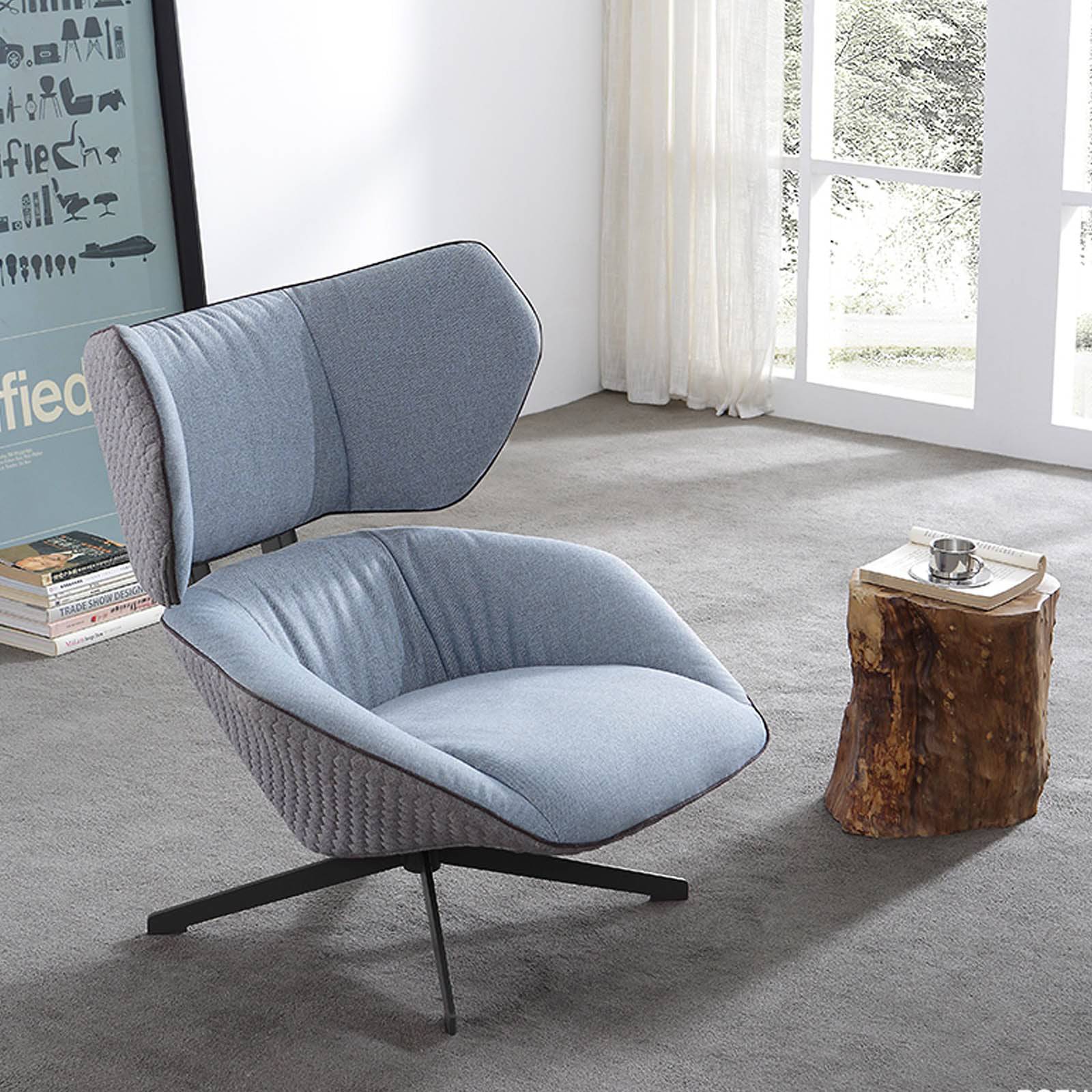 Monaco Swivel Lounge Chair LC016 2049 BL -  Lounge Chairs - ebarza Furniture UAE | Shop Modern Furniture in Abu Dhabi & Dubai - مفروشات ايبازرا في الامارات | تسوق اثاث عصري وديكورات مميزة في دبي وابوظبي