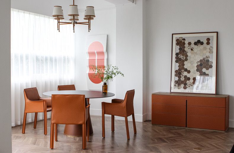 Mycroft Saddle Leather With Sintered Stone Dining Table MLL-C02 -  Dining Tables - ebarza Furniture UAE | Shop Modern Furniture in Abu Dhabi & Dubai - مفروشات ايبازرا في الامارات | تسوق اثاث عصري وديكورات مميزة في دبي وابوظبي