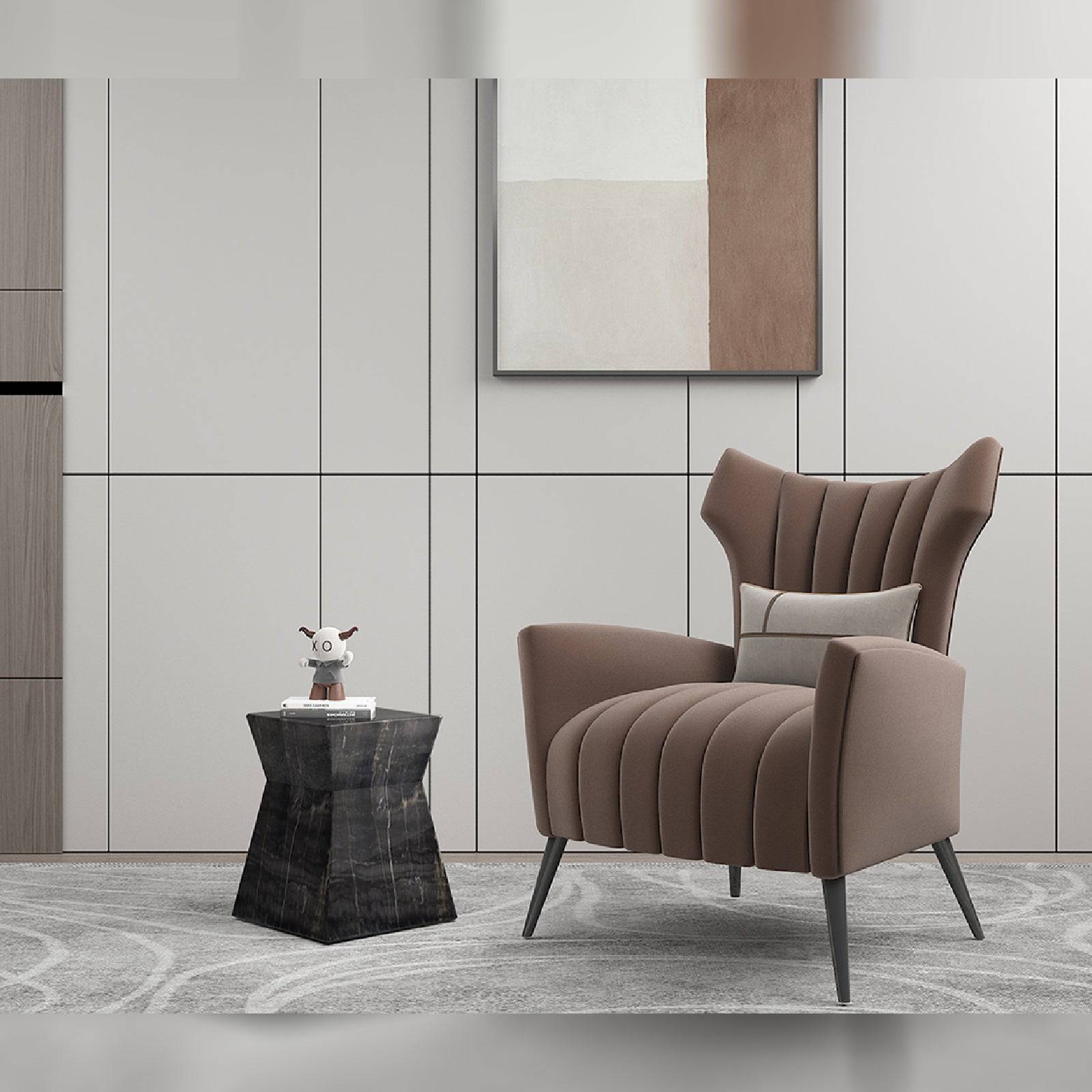 Natural Marble Side Table 378St-Amzn -  Side Tables - ebarza Furniture UAE | Shop Modern Furniture in Abu Dhabi & Dubai - مفروشات ايبازرا في الامارات | تسوق اثاث عصري وديكورات مميزة في دبي وابوظبي