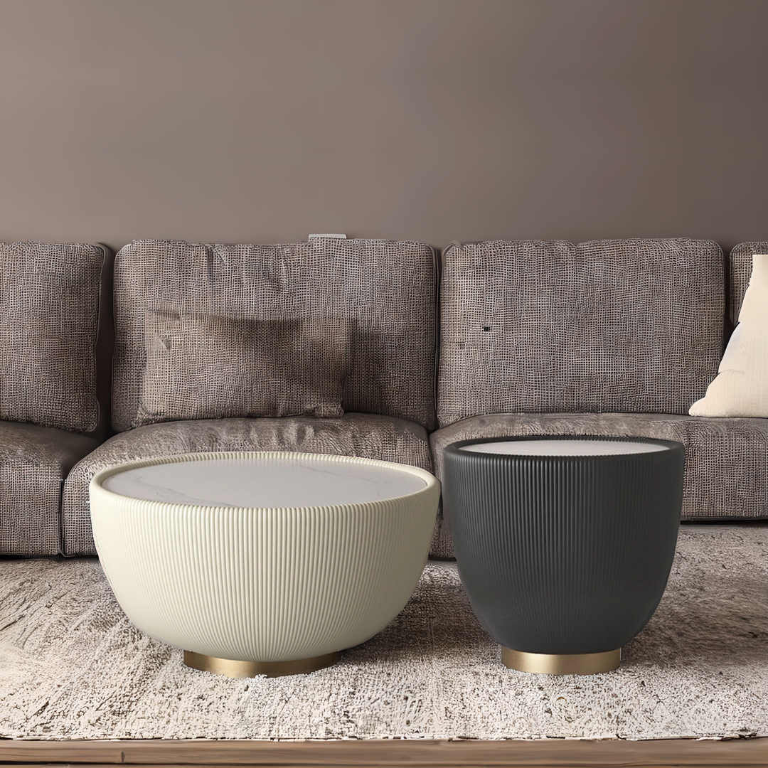 Neat of White Sintered Stone Coffee Table MLL-D34WS -  Coffee tables - ebarza Furniture UAE | Shop Modern Furniture in Abu Dhabi & Dubai - مفروشات ايبازرا في الامارات | تسوق اثاث عصري وديكورات مميزة في دبي وابوظبي