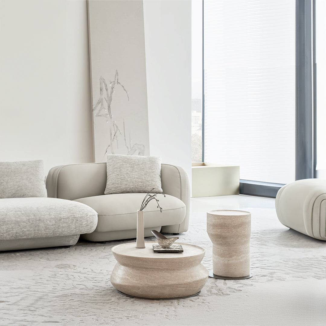 Pre-order 25 Days Delivery Nimbus Travertine Small Side Table BMCJ-BJ6070-SMALL -  Side Tables - ebarza Furniture UAE | Shop Modern Furniture in Abu Dhabi & Dubai - مفروشات ايبازرا في الامارات | تسوق اثاث عصري وديكورات مميزة في دبي وابوظبي