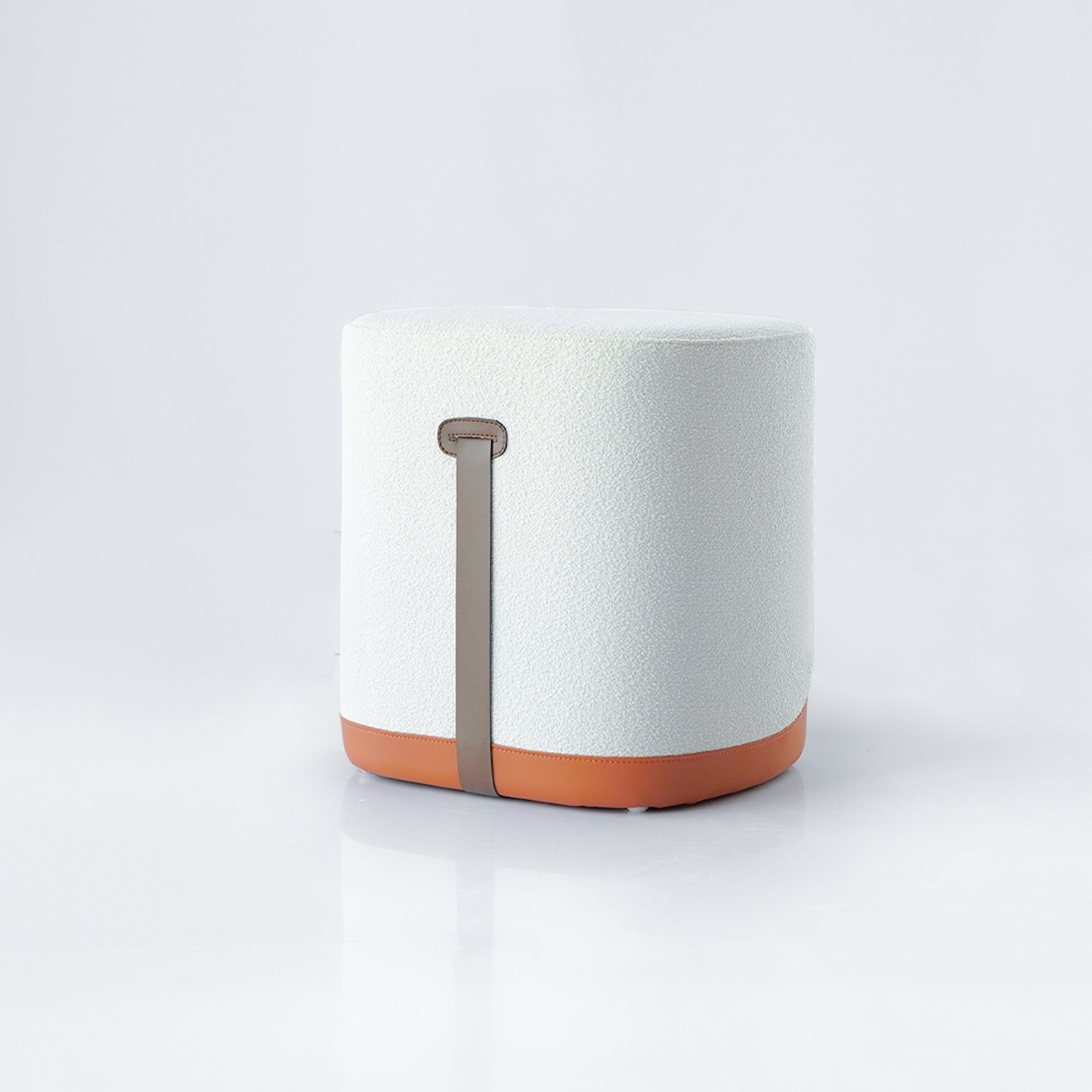 Fabric/PU Pouf MLL-A47-Caramel -  Poufs - ebarza Furniture UAE | Shop Modern Furniture in Abu Dhabi & Dubai - مفروشات ايبازرا في الامارات | تسوق اثاث عصري وديكورات مميزة في دبي وابوظبي