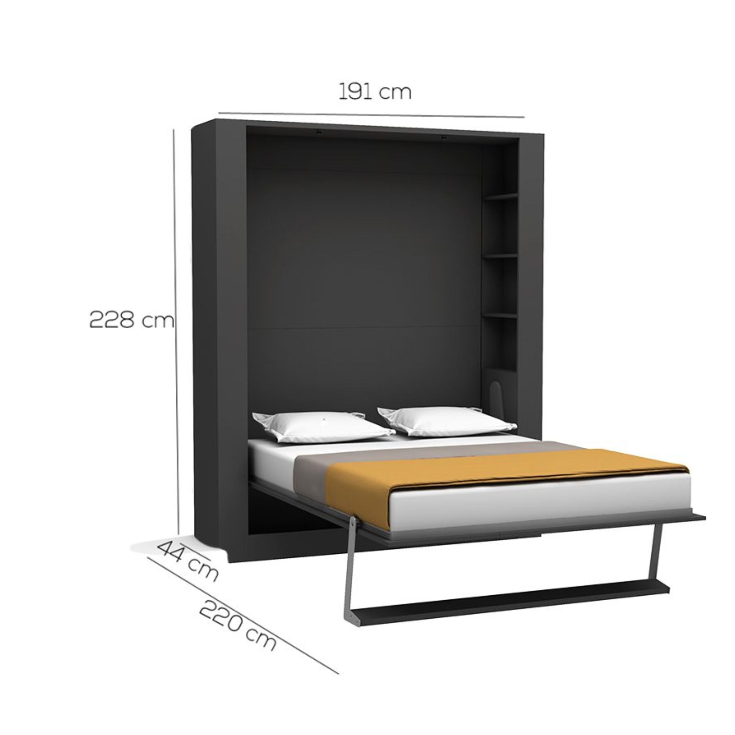 Nova Convertable Queen Sofabed with Shelves & Quality Mattress 250 -  Bedsteads - ebarza Furniture UAE | Shop Modern Furniture in Abu Dhabi & Dubai - مفروشات ايبازرا في الامارات | تسوق اثاث عصري وديكورات مميزة في دبي وابوظبي