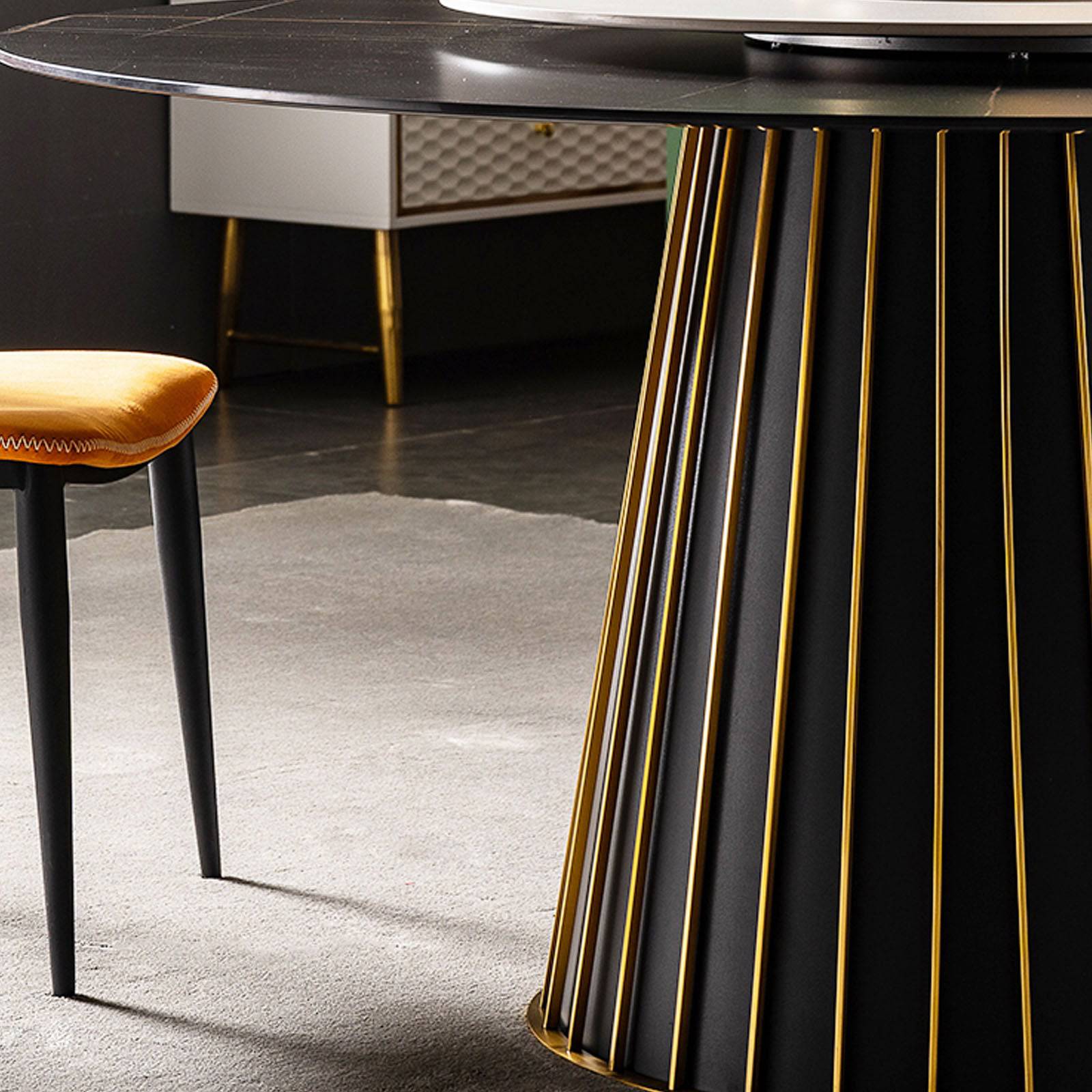 Novara Sintered Stone Dining Table Tg-495 -  Dining Tables - ebarza Furniture UAE | Shop Modern Furniture in Abu Dhabi & Dubai - مفروشات ايبازرا في الامارات | تسوق اثاث عصري وديكورات مميزة في دبي وابوظبي