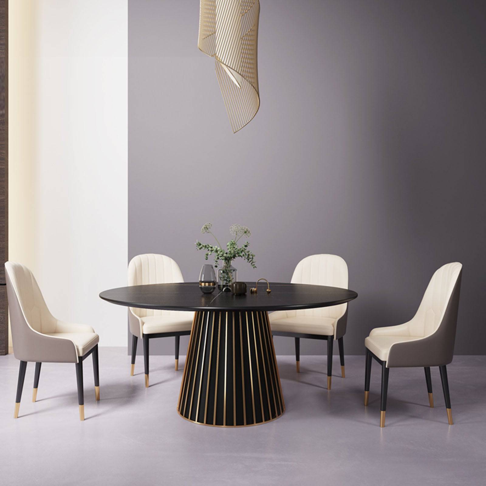 Novara Sintered Stone Dining Table Tg-495 -  Dining Tables - ebarza Furniture UAE | Shop Modern Furniture in Abu Dhabi & Dubai - مفروشات ايبازرا في الامارات | تسوق اثاث عصري وديكورات مميزة في دبي وابوظبي