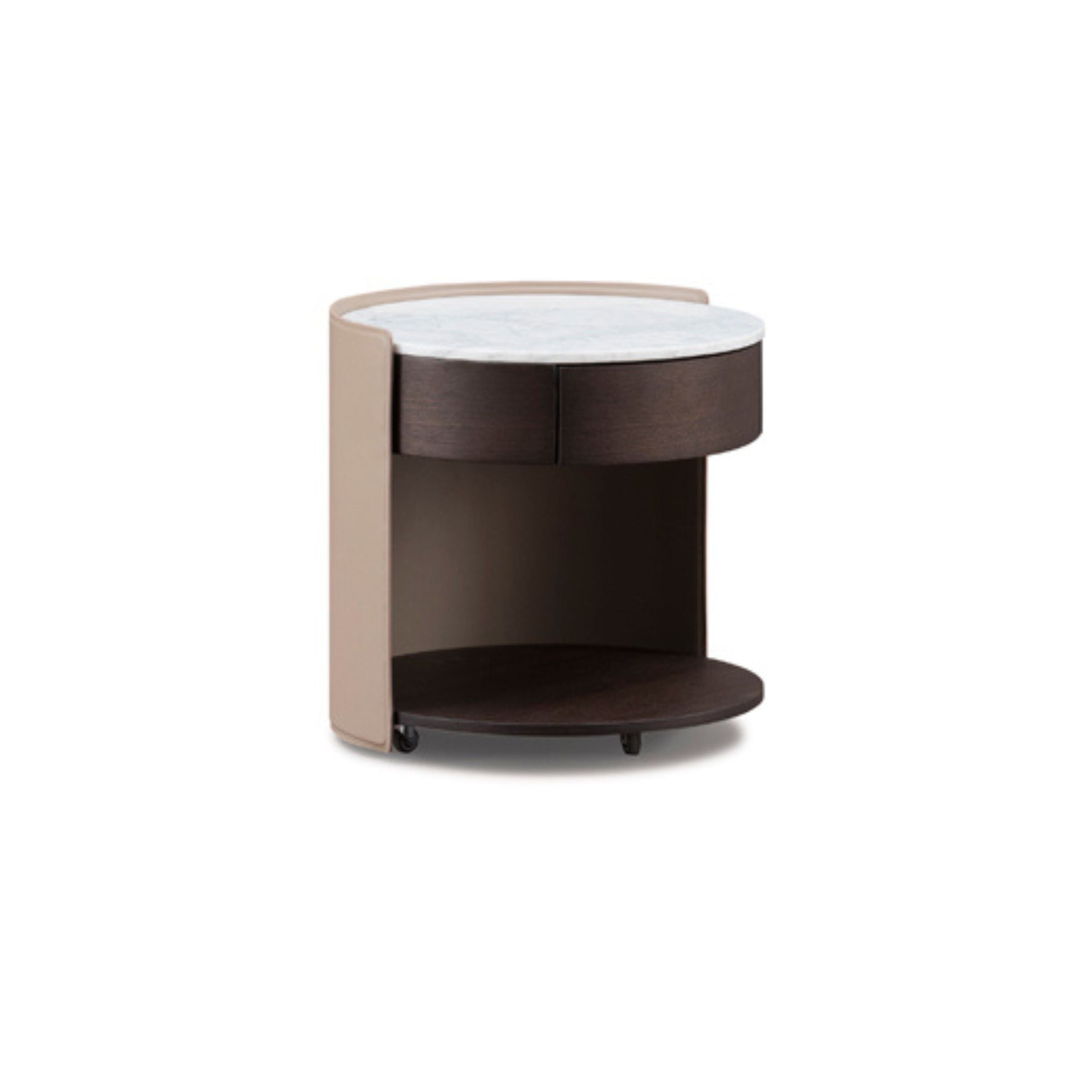 Saddle Leather Bedside Table NS-016 -  Bedside Tables - ebarza Furniture UAE | Shop Modern Furniture in Abu Dhabi & Dubai - مفروشات ايبازرا في الامارات | تسوق اثاث عصري وديكورات مميزة في دبي وابوظبي