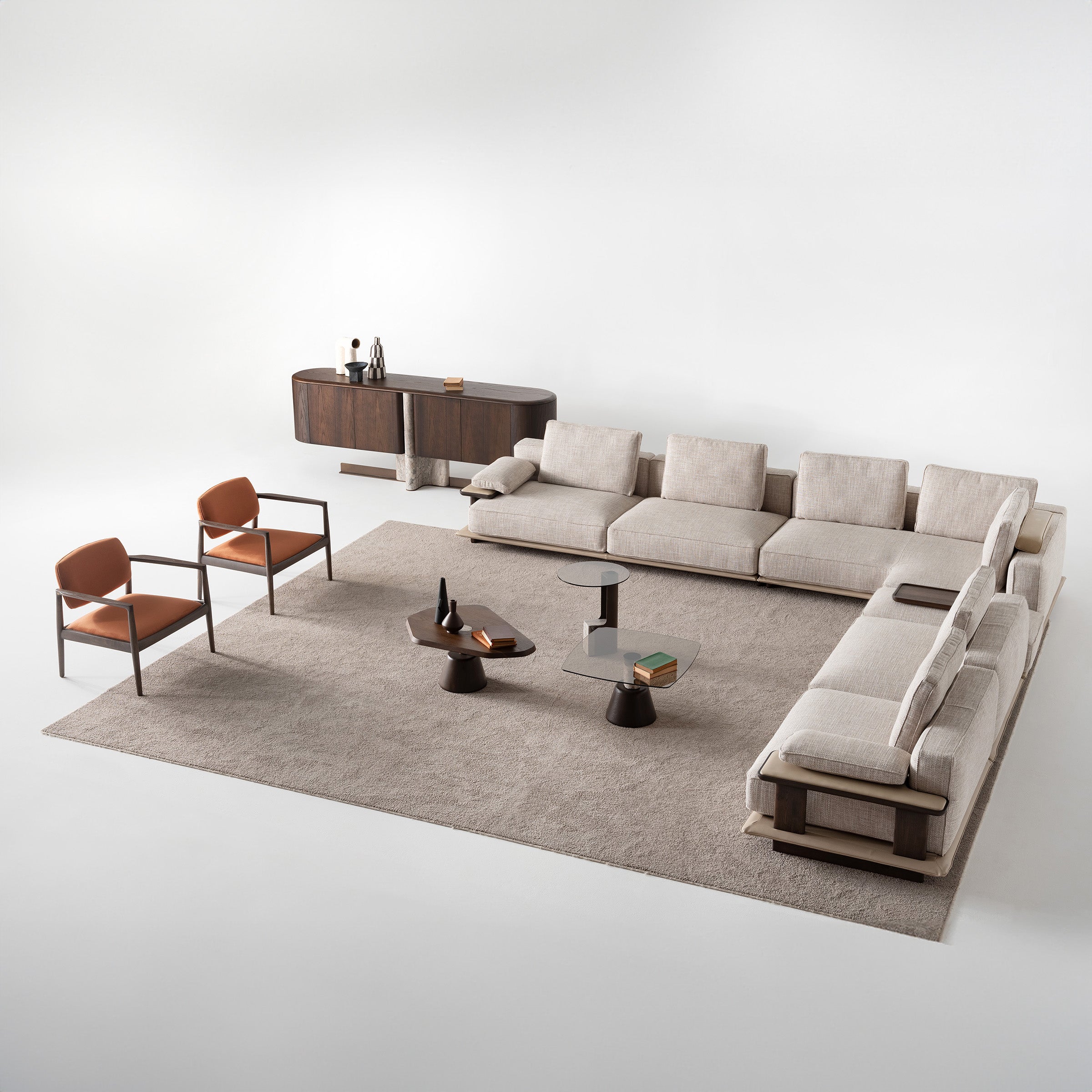 ODEON Pouf Unit 65cm for Odeon Sofa OD-Center/M001 -  Sofas - ebarza Furniture UAE | Shop Modern Furniture in Abu Dhabi & Dubai - مفروشات ايبازرا في الامارات | تسوق اثاث عصري وديكورات مميزة في دبي وابوظبي