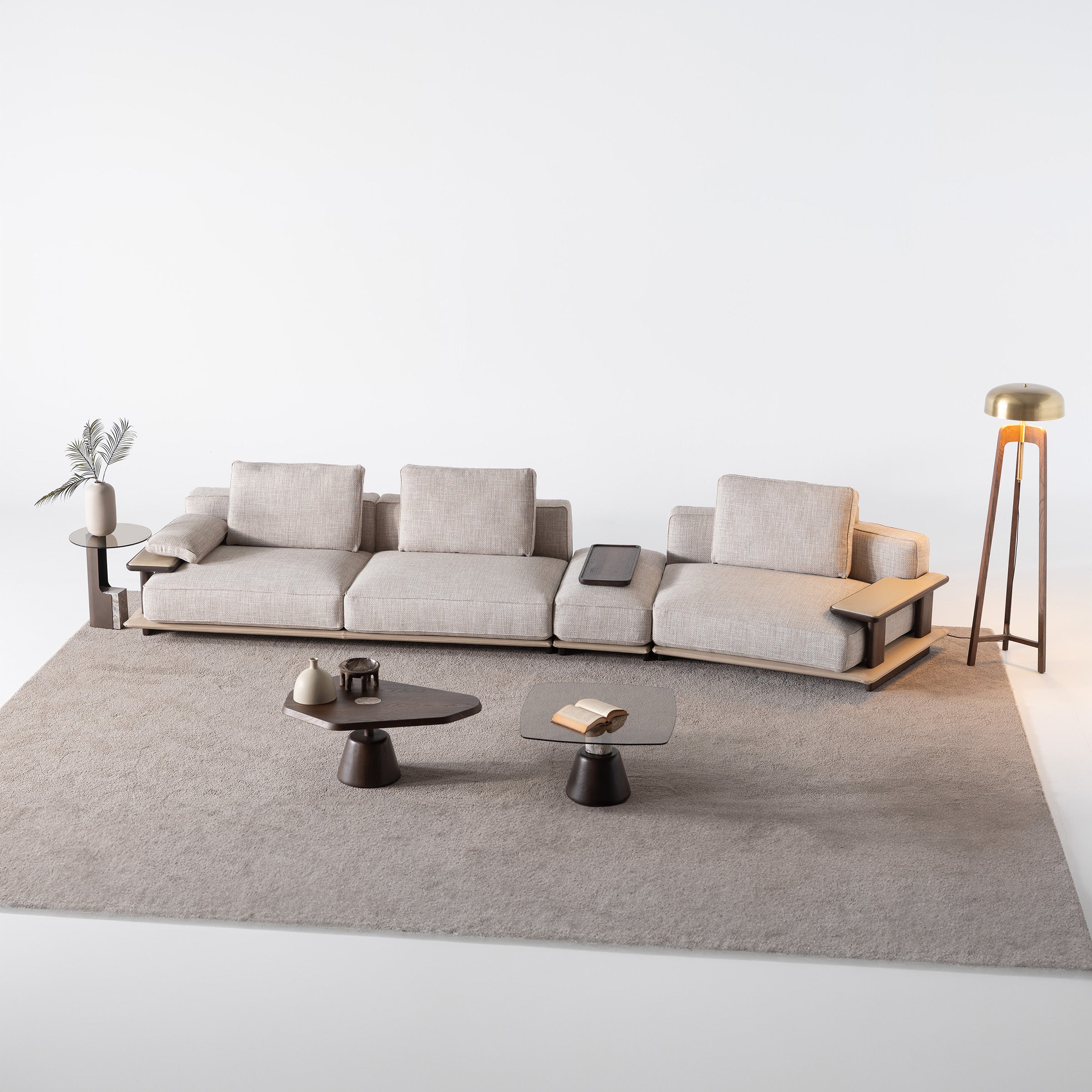 ODEON SINGLE MODULE WITH LEFT ARM 123cm for Odeon Sofa OD-L/M-ARM003 -  Sofas - ebarza Furniture UAE | Shop Modern Furniture in Abu Dhabi & Dubai - مفروشات ايبازرا في الامارات | تسوق اثاث عصري وديكورات مميزة في دبي وابوظبي