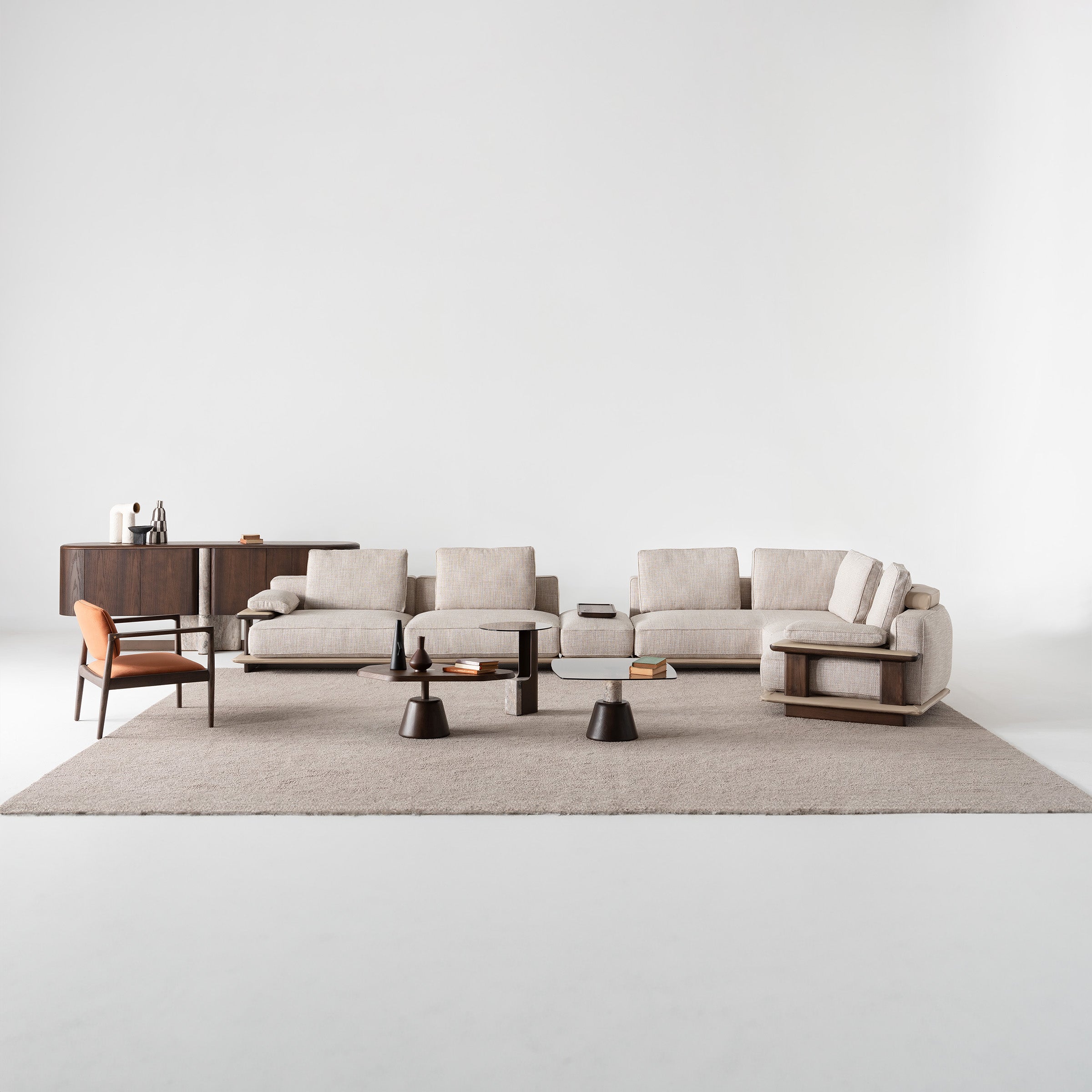 ODEON SINGLE MODULE WITH LEFT ARM 123cm for Odeon Sofa OD-L/M-ARM003 -  Sofas - ebarza Furniture UAE | Shop Modern Furniture in Abu Dhabi & Dubai - مفروشات ايبازرا في الامارات | تسوق اثاث عصري وديكورات مميزة في دبي وابوظبي