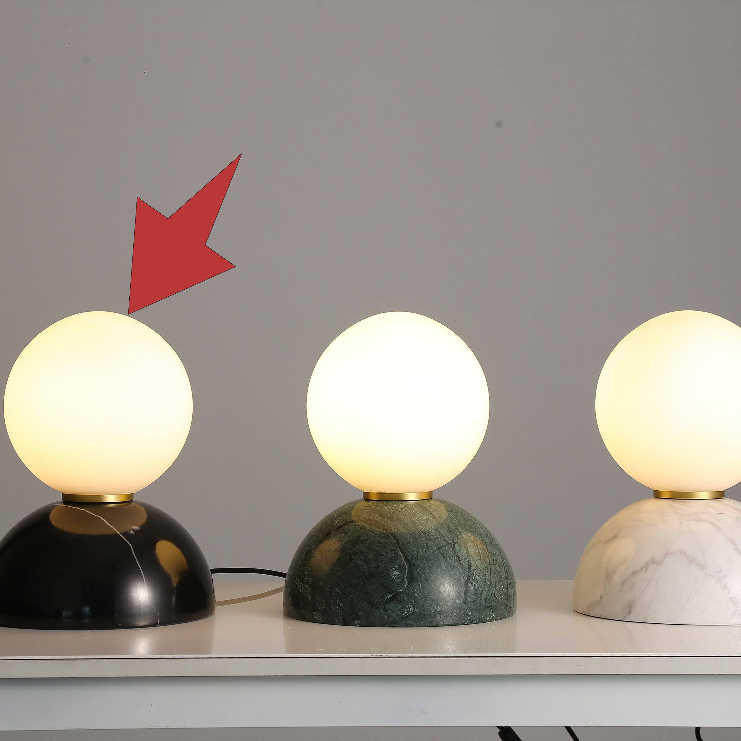 Opal Glass Shade With Black Marble Base Table Lamp 8709T-Bk -  Desk\table Lamps - ebarza Furniture UAE | Shop Modern Furniture in Abu Dhabi & Dubai - مفروشات ايبازرا في الامارات | تسوق اثاث عصري وديكورات مميزة في دبي وابوظبي