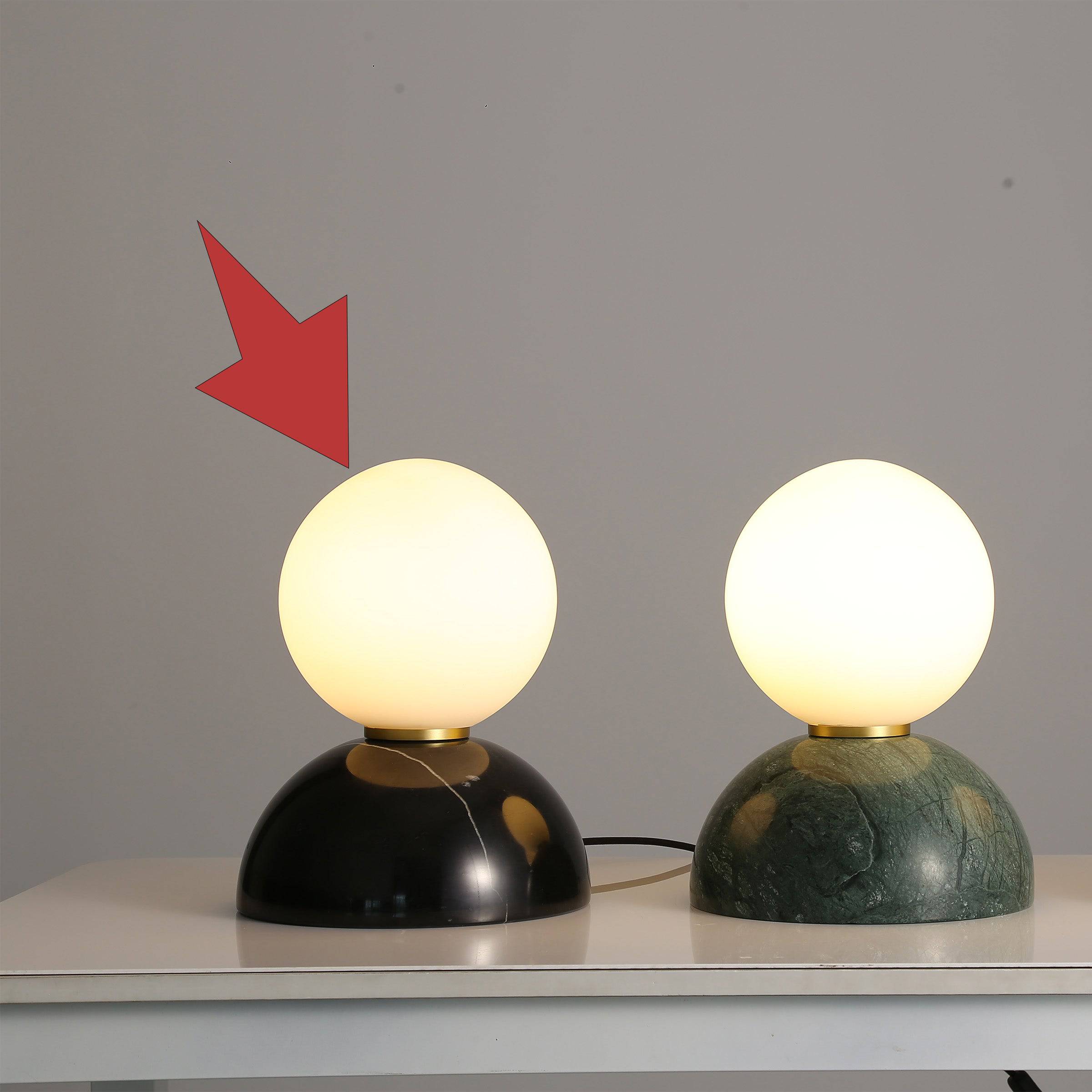 Opal Glass Shade With Black Marble Base Table Lamp 8709T-Bk -  Desk\table Lamps - ebarza Furniture UAE | Shop Modern Furniture in Abu Dhabi & Dubai - مفروشات ايبازرا في الامارات | تسوق اثاث عصري وديكورات مميزة في دبي وابوظبي