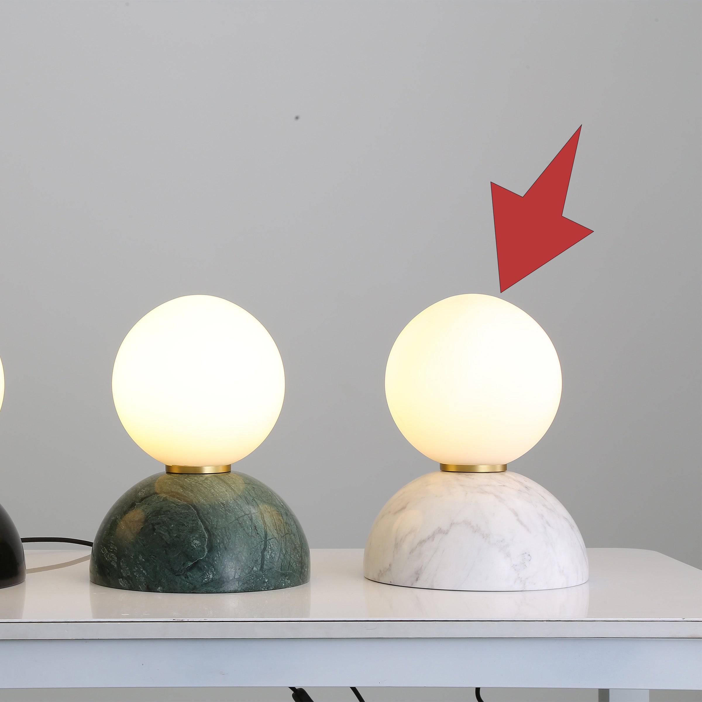 Opal Glass Shade With White Marble Base Table Lamp 8709T-We -  Desk\table Lamps - ebarza Furniture UAE | Shop Modern Furniture in Abu Dhabi & Dubai - مفروشات ايبازرا في الامارات | تسوق اثاث عصري وديكورات مميزة في دبي وابوظبي