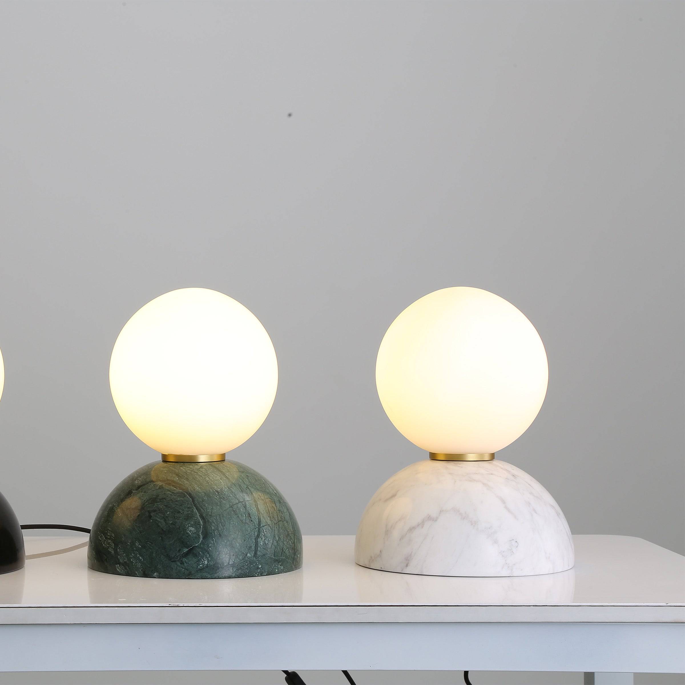 Opal Glass Shade With White Marble Base Table Lamp 8709T-We -  Desk\table Lamps - ebarza Furniture UAE | Shop Modern Furniture in Abu Dhabi & Dubai - مفروشات ايبازرا في الامارات | تسوق اثاث عصري وديكورات مميزة في دبي وابوظبي