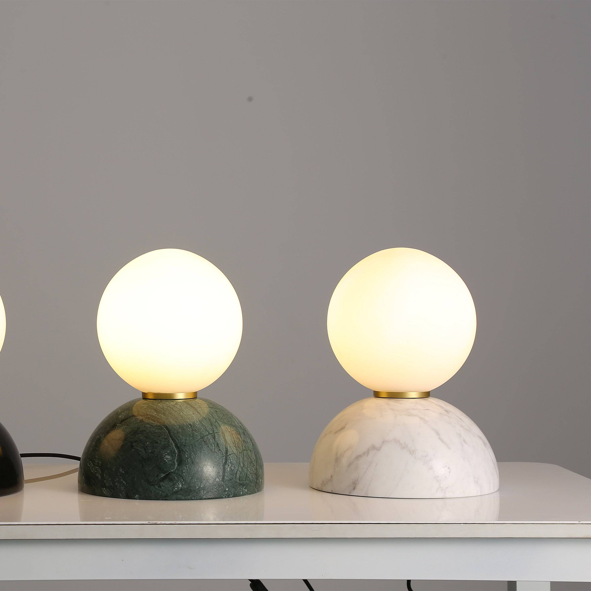 Opal Glass Shade With White Marble Base Table Lamp 8709T-We -  Desk\table Lamps - ebarza Furniture UAE | Shop Modern Furniture in Abu Dhabi & Dubai - مفروشات ايبازرا في الامارات | تسوق اثاث عصري وديكورات مميزة في دبي وابوظبي