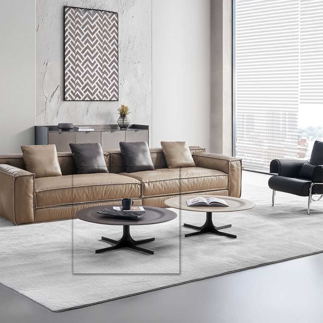 Brown Saddle Leather Coffee Table - LT082/Brown -  Coffee Tables - ebarza Furniture UAE | Shop Modern Furniture in Abu Dhabi & Dubai - مفروشات ايبازرا في الامارات | تسوق اثاث عصري وديكورات مميزة في دبي وابوظبي