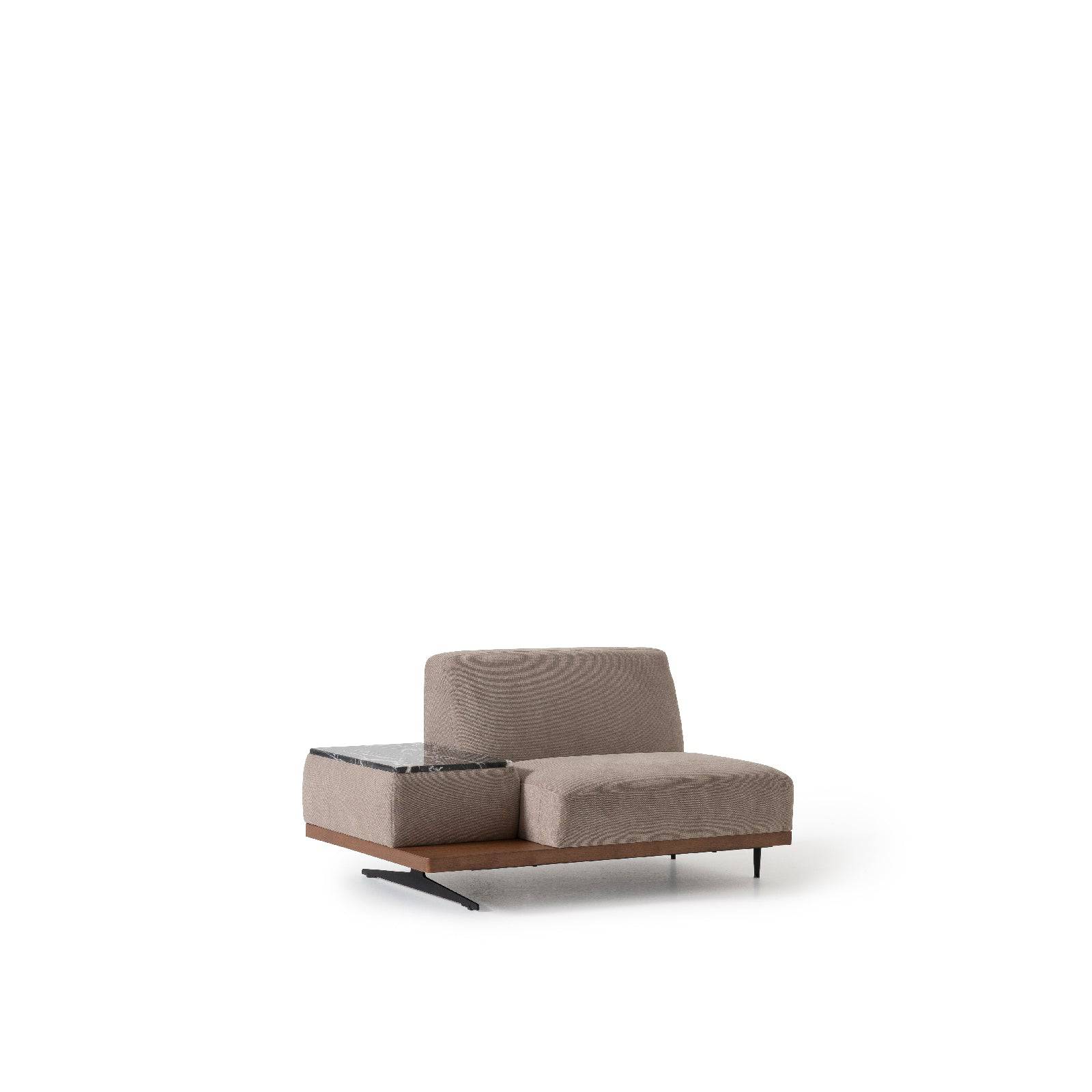 Orissa Sofa Left Module With Arm And Marble Table Orsaim-Leftsofa -  Sofas - ebarza Furniture UAE | Shop Modern Furniture in Abu Dhabi & Dubai - مفروشات ايبازرا في الامارات | تسوق اثاث عصري وديكورات مميزة في دبي وابوظبي