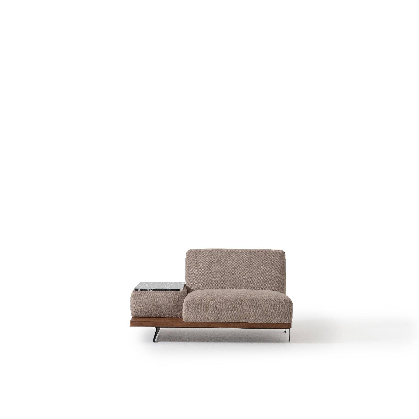 Orissa Sofa Left Module With Arm And Marble Table Orsaim-Leftsofa -  Sofas - ebarza Furniture UAE | Shop Modern Furniture in Abu Dhabi & Dubai - مفروشات ايبازرا في الامارات | تسوق اثاث عصري وديكورات مميزة في دبي وابوظبي