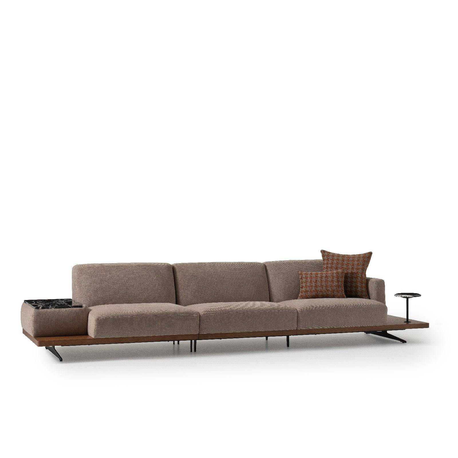 Orissa Sofa Left Module With Arm And Marble Table Orsaim-Leftsofa -  Sofas - ebarza Furniture UAE | Shop Modern Furniture in Abu Dhabi & Dubai - مفروشات ايبازرا في الامارات | تسوق اثاث عصري وديكورات مميزة في دبي وابوظبي