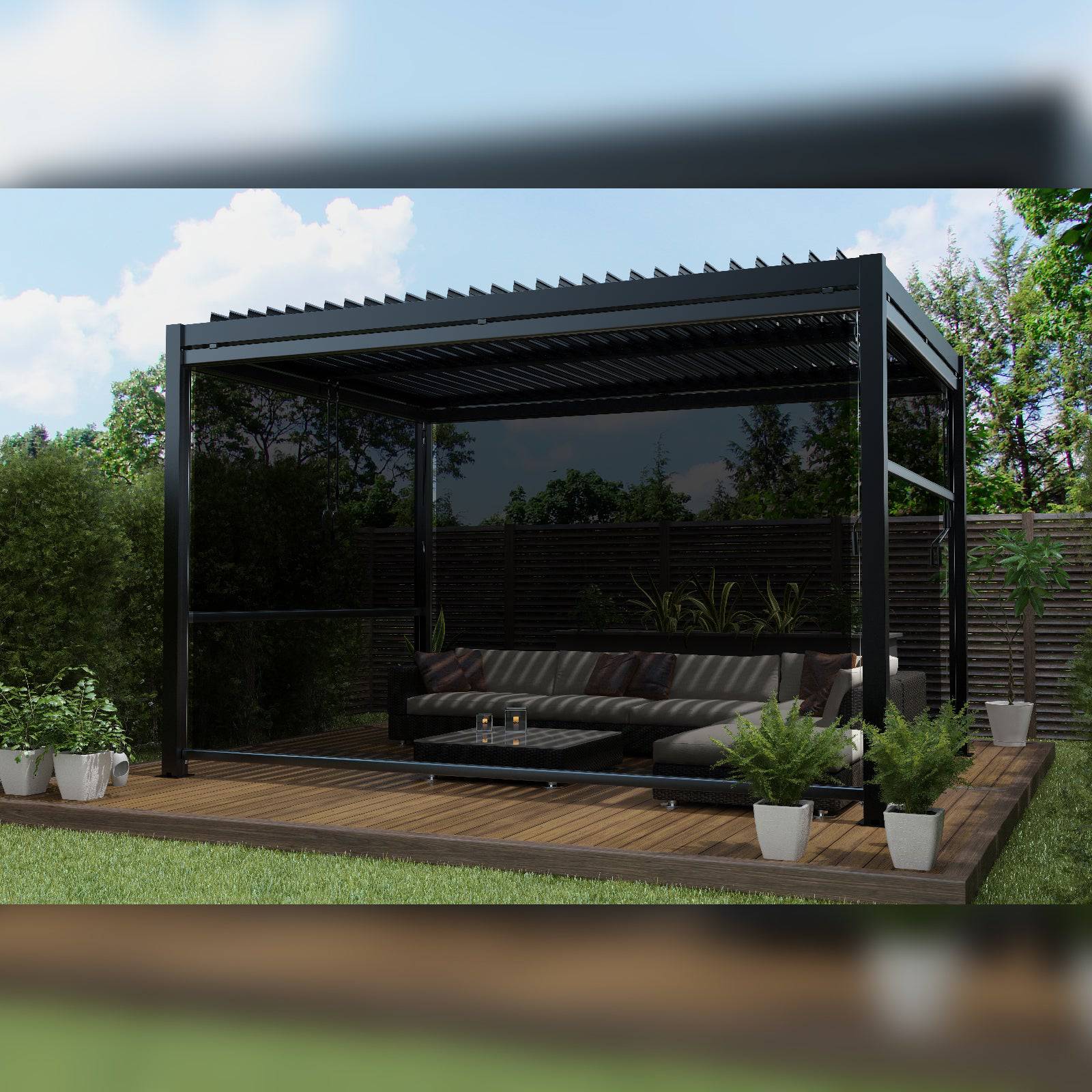 Outdoor Pergola And Screen With Led Light 300X300 M8610L-3X3 -  Smart Outdoors - ebarza Furniture UAE | Shop Modern Furniture in Abu Dhabi & Dubai - مفروشات ايبازرا في الامارات | تسوق اثاث عصري وديكورات مميزة في دبي وابوظبي