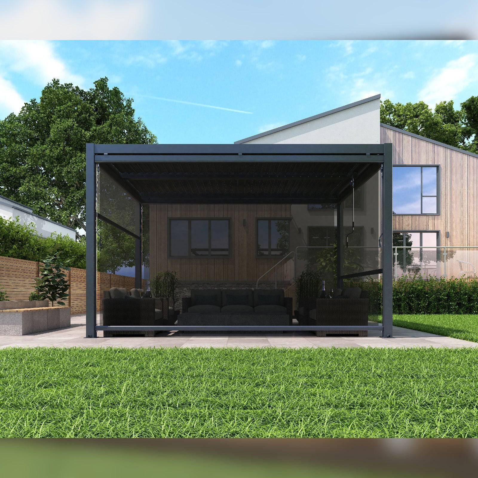 Outdoor Pergola And Screen With Led Light 300X400 M8610L-3X4 -  Smart Outdoors - ebarza Furniture UAE | Shop Modern Furniture in Abu Dhabi & Dubai - مفروشات ايبازرا في الامارات | تسوق اثاث عصري وديكورات مميزة في دبي وابوظبي
