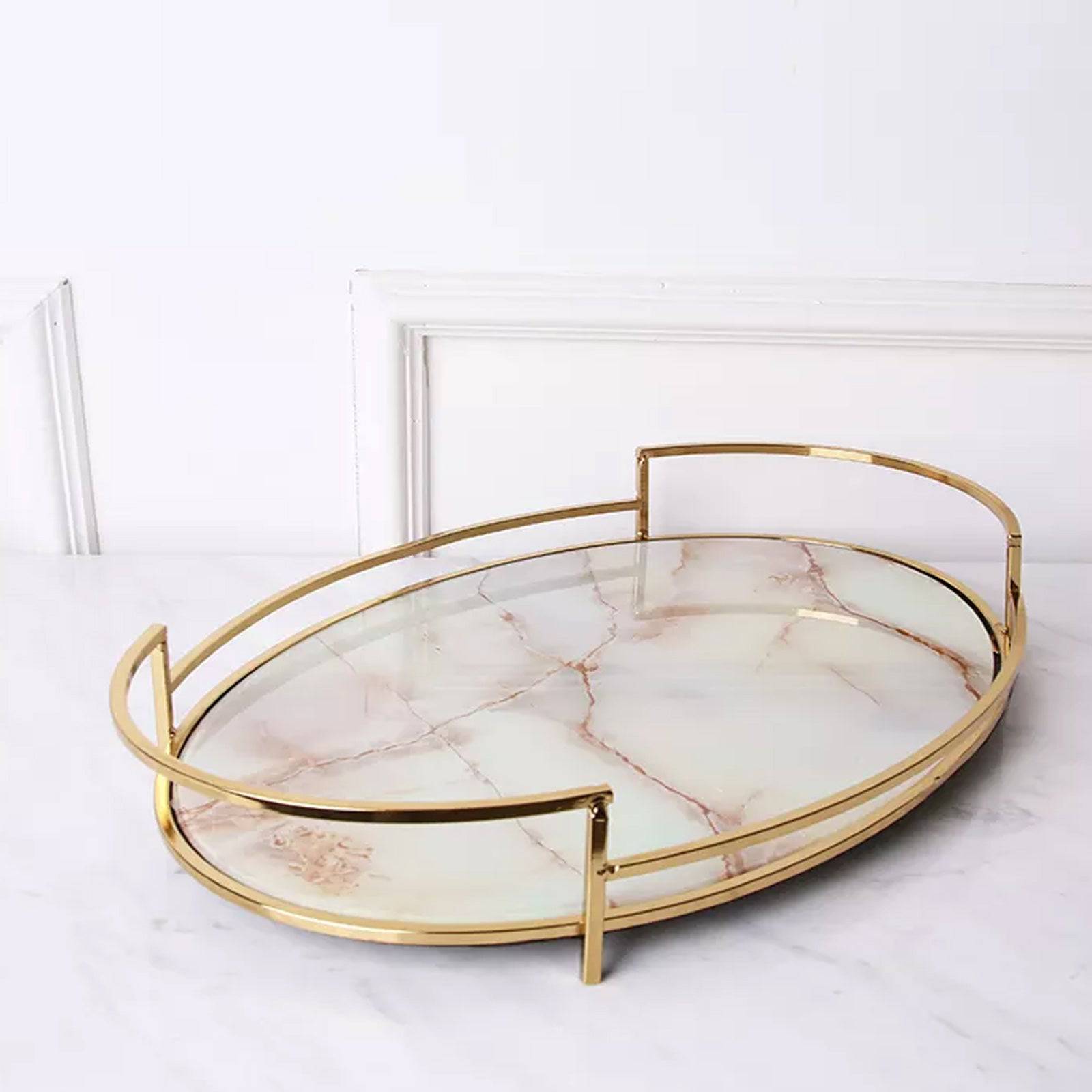 Oval Tray Fl-Tz1048 -  Trays - ebarza Furniture UAE | Shop Modern Furniture in Abu Dhabi & Dubai - مفروشات ايبازرا في الامارات | تسوق اثاث عصري وديكورات مميزة في دبي وابوظبي