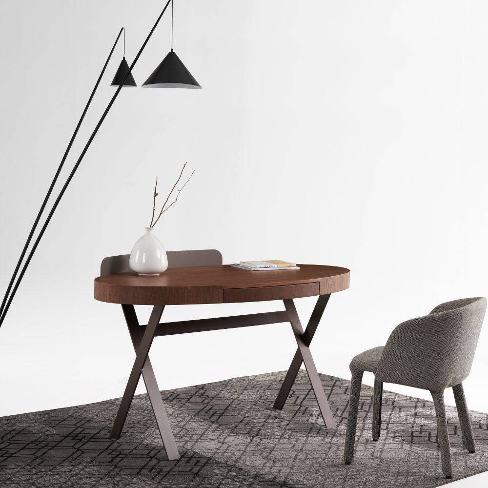 Oval Wood Office Desk / Bedroom Dresser Wd002 -  Office Desks - ebarza Furniture UAE | Shop Modern Furniture in Abu Dhabi & Dubai - مفروشات ايبازرا في الامارات | تسوق اثاث عصري وديكورات مميزة في دبي وابوظبي