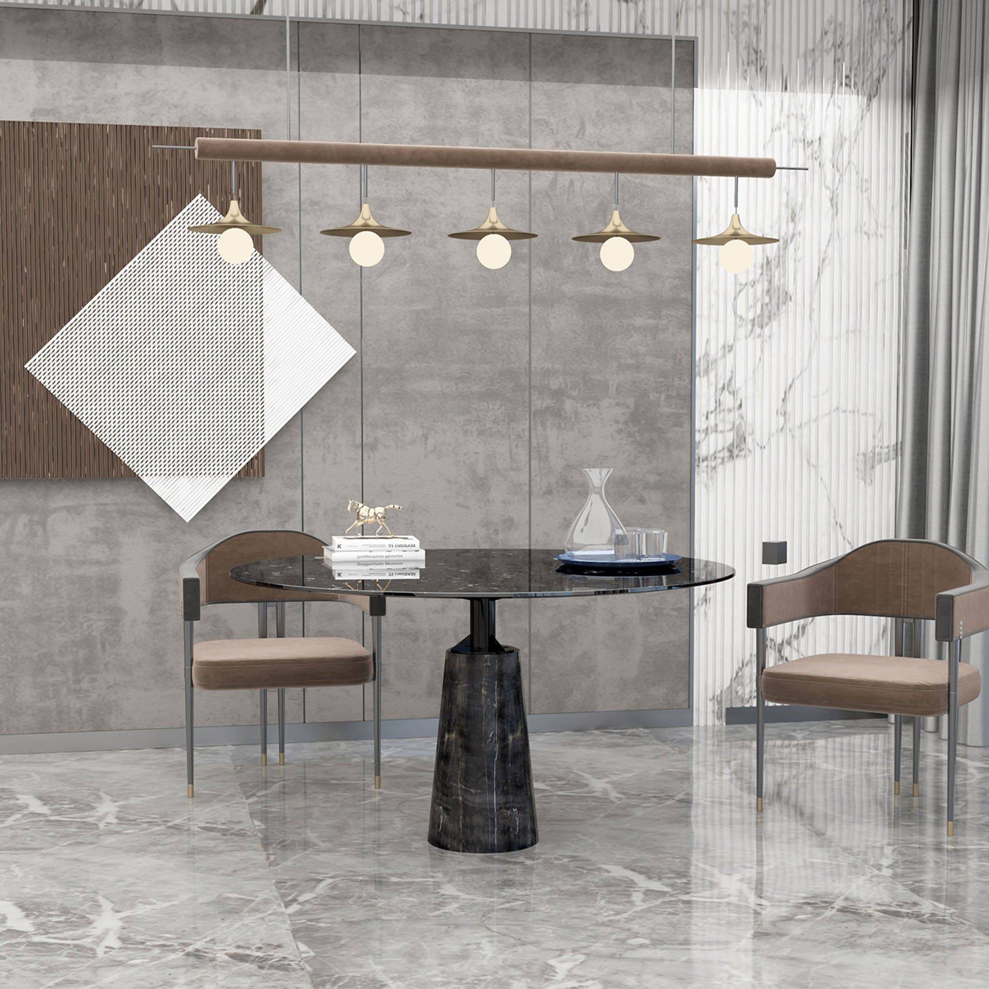 Palma Natural Marble Dining Table - 308DT -  Dining Tables - ebarza Furniture UAE | Shop Modern Furniture in Abu Dhabi & Dubai - مفروشات ايبازرا في الامارات | تسوق اثاث عصري وديكورات مميزة في دبي وابوظبي