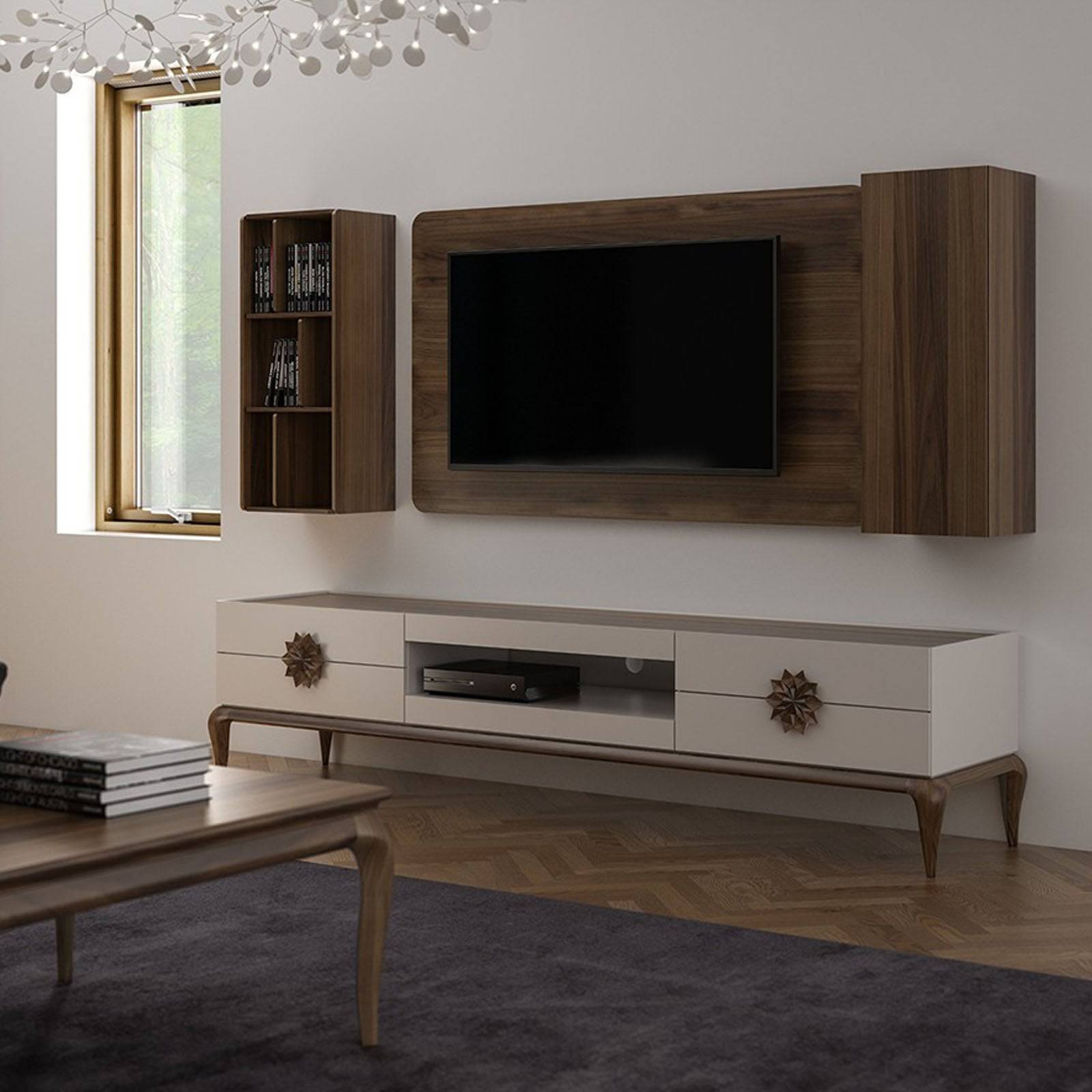 Palmira Tv Unit  Plam007-Tv -  TV Units - ebarza Furniture UAE | Shop Modern Furniture in Abu Dhabi & Dubai - مفروشات ايبازرا في الامارات | تسوق اثاث عصري وديكورات مميزة في دبي وابوظبي