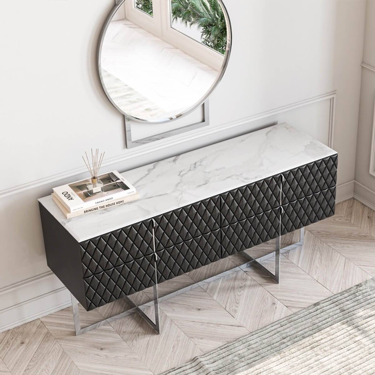 Paris Chrome Mirror Paris005 -  Mirrors - ebarza Furniture UAE | Shop Modern Furniture in Abu Dhabi & Dubai - مفروشات ايبازرا في الامارات | تسوق اثاث عصري وديكورات مميزة في دبي وابوظبي