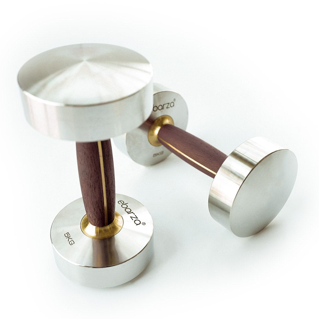 Ebarza Stainless Steel And Walnut Wood Dumbbell-5kg PRO-GMYL01-5 -  Home Decor Figurines - ebarza Furniture UAE | Shop Modern Furniture in Abu Dhabi & Dubai - مفروشات ايبازرا في الامارات | تسوق اثاث عصري وديكورات مميزة في دبي وابوظبي