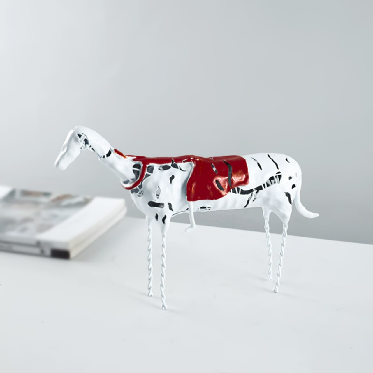 WHITE RESIN SLEEPING GIRL ON HORSE-L H1849L -  Home Decor Figurines - ebarza Furniture UAE | Shop Modern Furniture in Abu Dhabi & Dubai - مفروشات ايبازرا في الامارات | تسوق اثاث عصري وديكورات مميزة في دبي وابوظبي